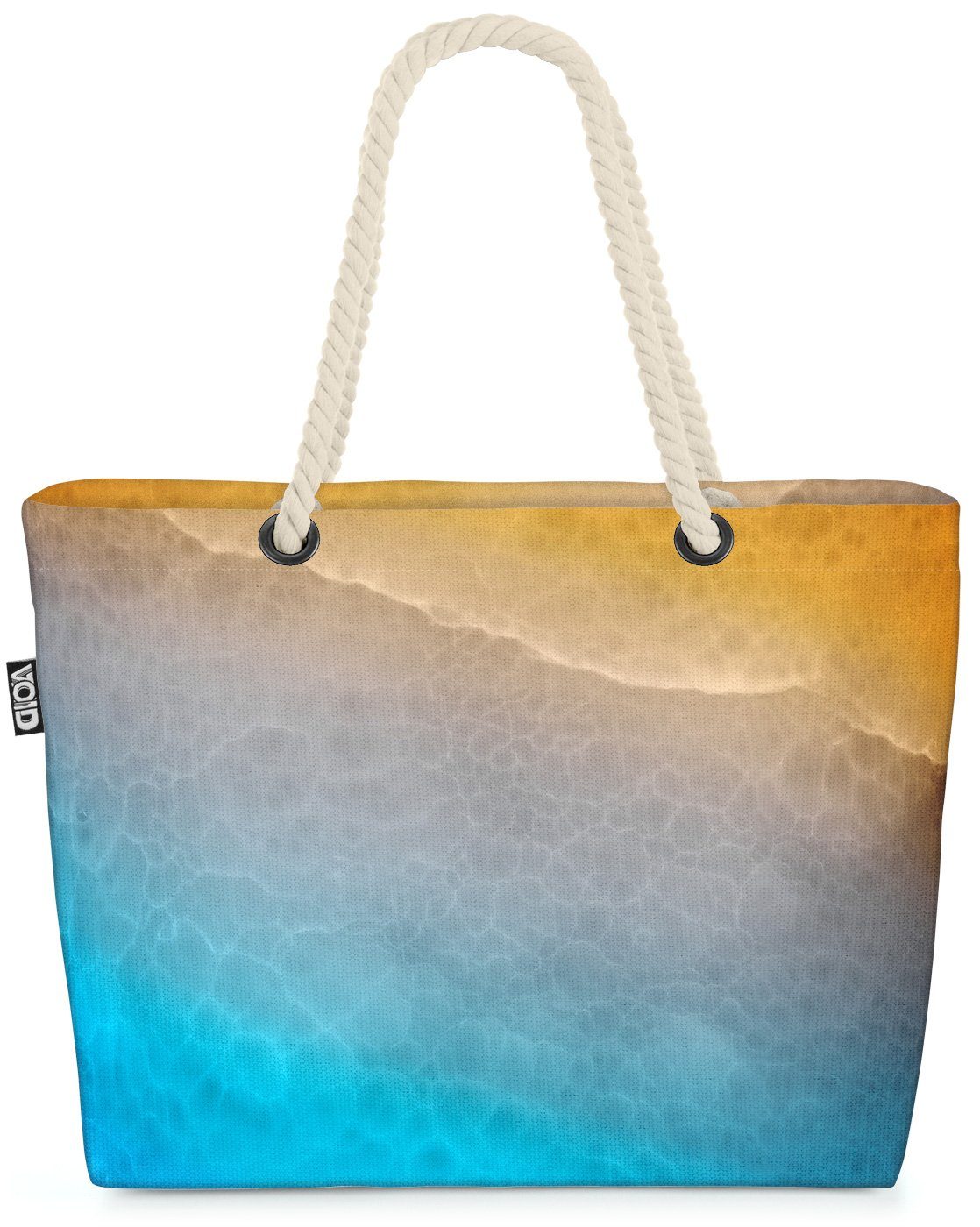 VOID Strandtasche (1-tlg), Farbverlauf Meer Beach Bag Urlaub Baden Farben Blau Gelb Strand Pool Schwimmen