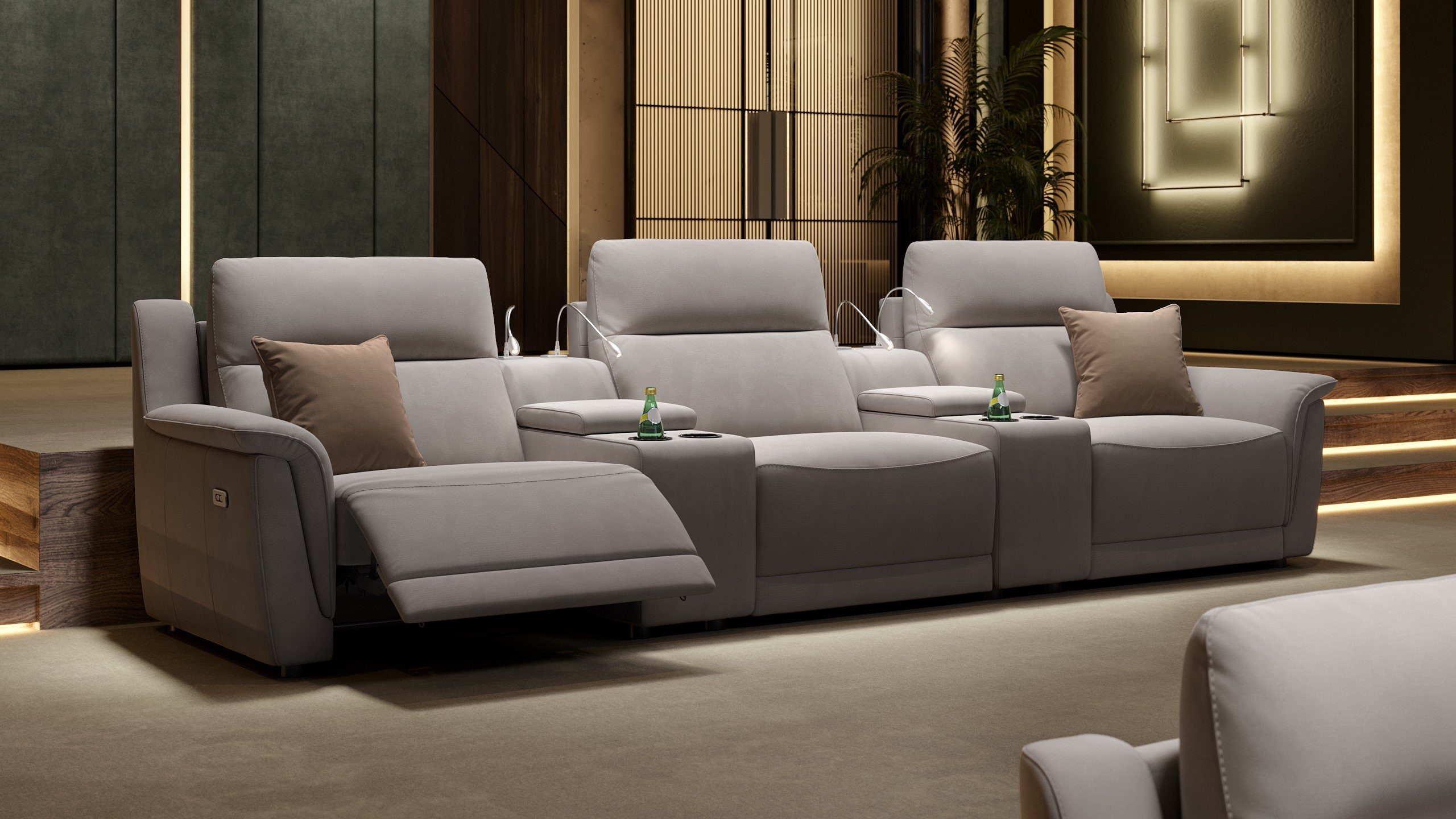 Sofanella 3-Sitzer Stoff MALITO, Heimkinosofa, Kinocouch, Funktionssofa, Kinosofa, Stoff Sofas