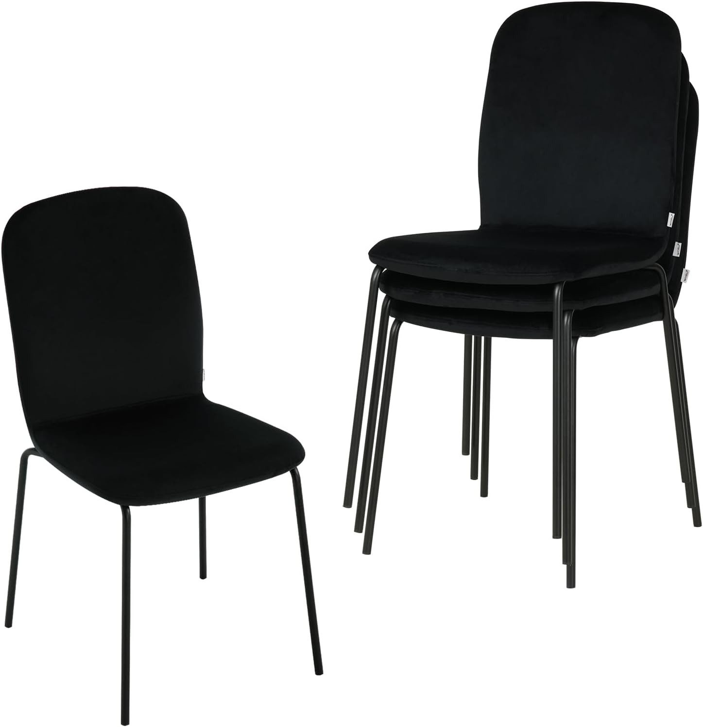 Woltu Esszimmerstuhl (4 St), Stapelstuhl Samt günstig online kaufen
