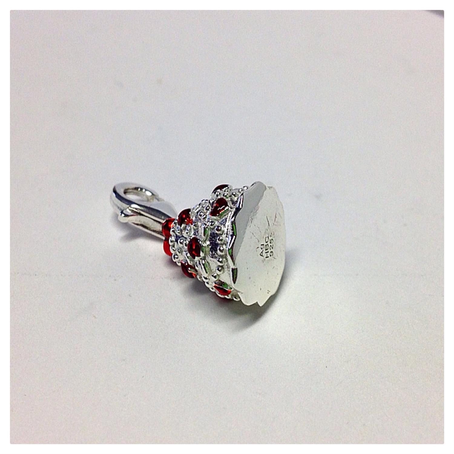 Edelschmiede925 Charm-Einhänger Charm Anhänger 925 Silber romanti. Hochzeitstorte