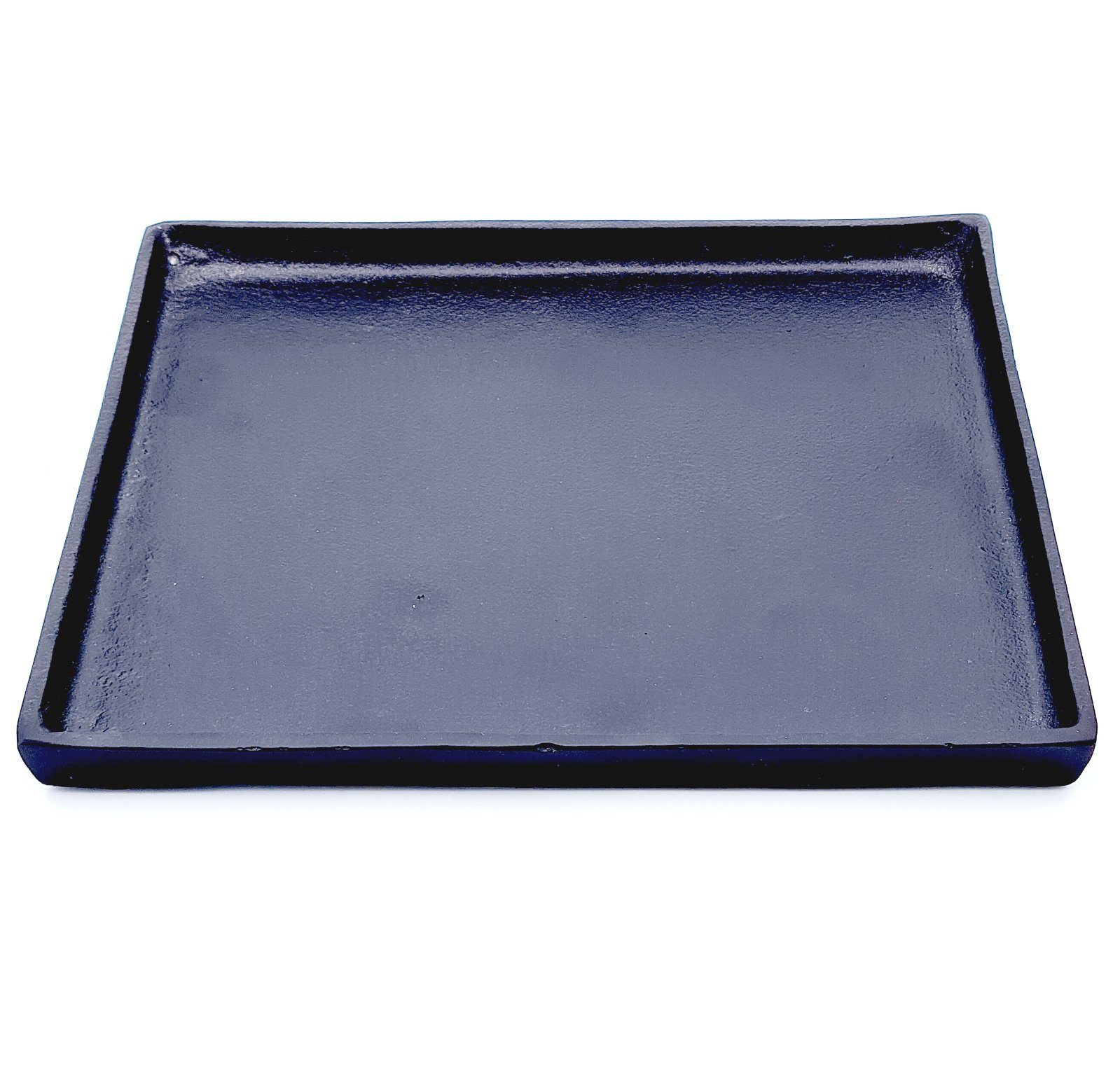 Meinposten Dekoteller Dekoteller schwarz Dekoschale Metall Teller Schale Alu Deko 25x25 (1 St)