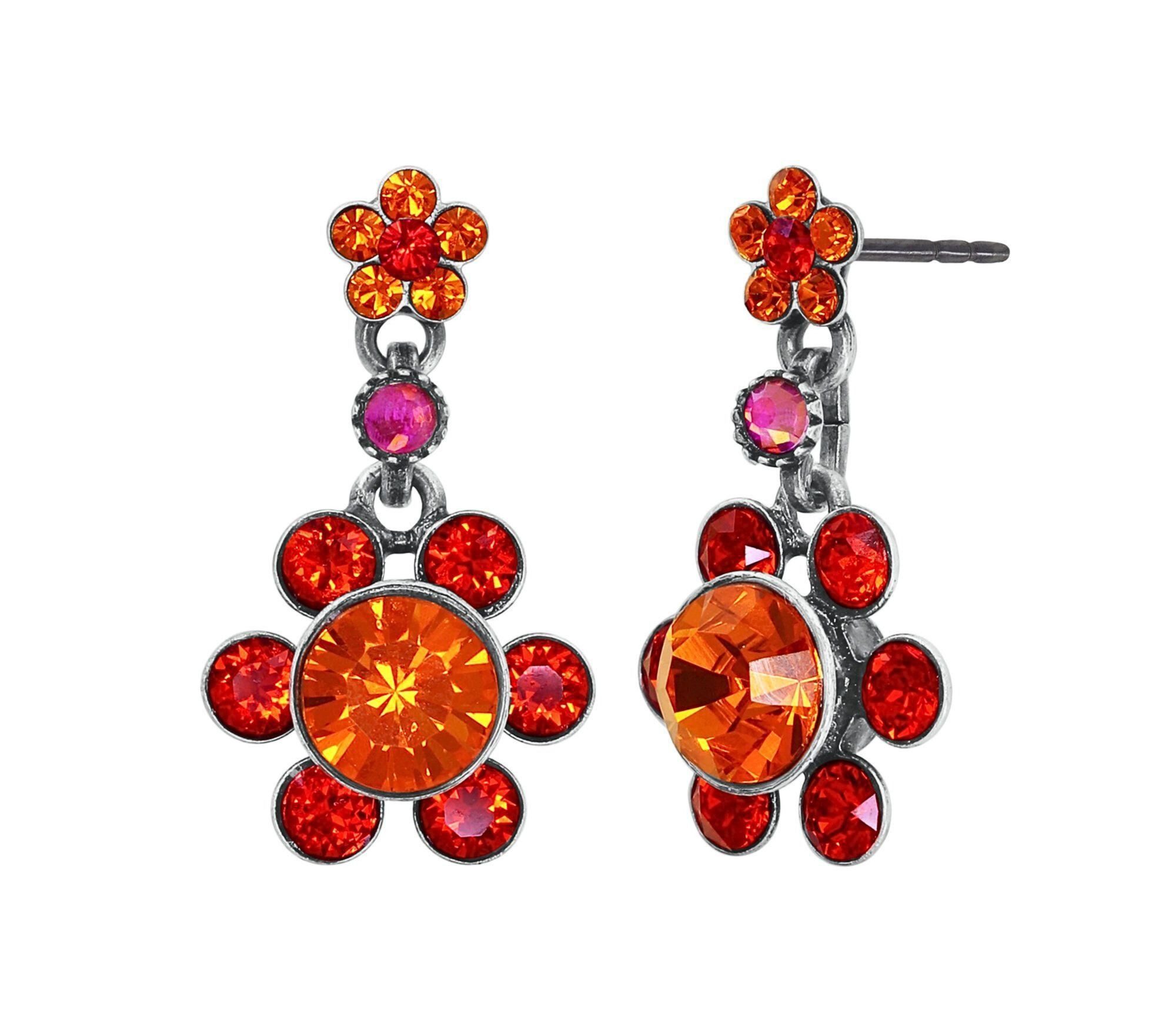 KONPLOTT Paar Ohrstecker KONPLOTT Ohrstecker Lost Garden lila orange antik Silber
