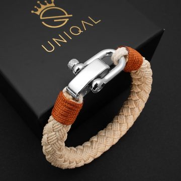UNIQAL.de Armband Maritime Armband aus Segeltau "RONA" nautics, Schäckel verschluss (Edelstahl, Segeltau, Casual Style, handgefertigt)