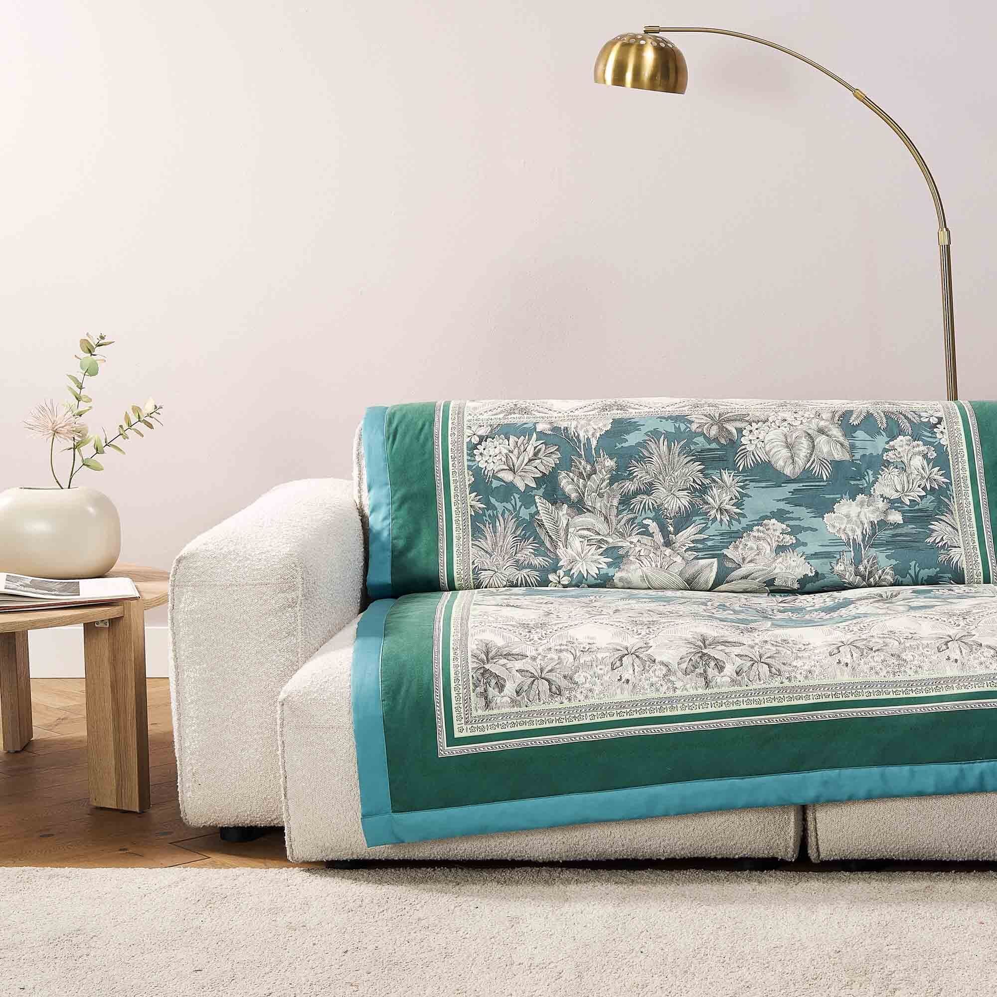 Plaid BOBOLI, Bassetti, aus Baumwolle mit floralem Muster