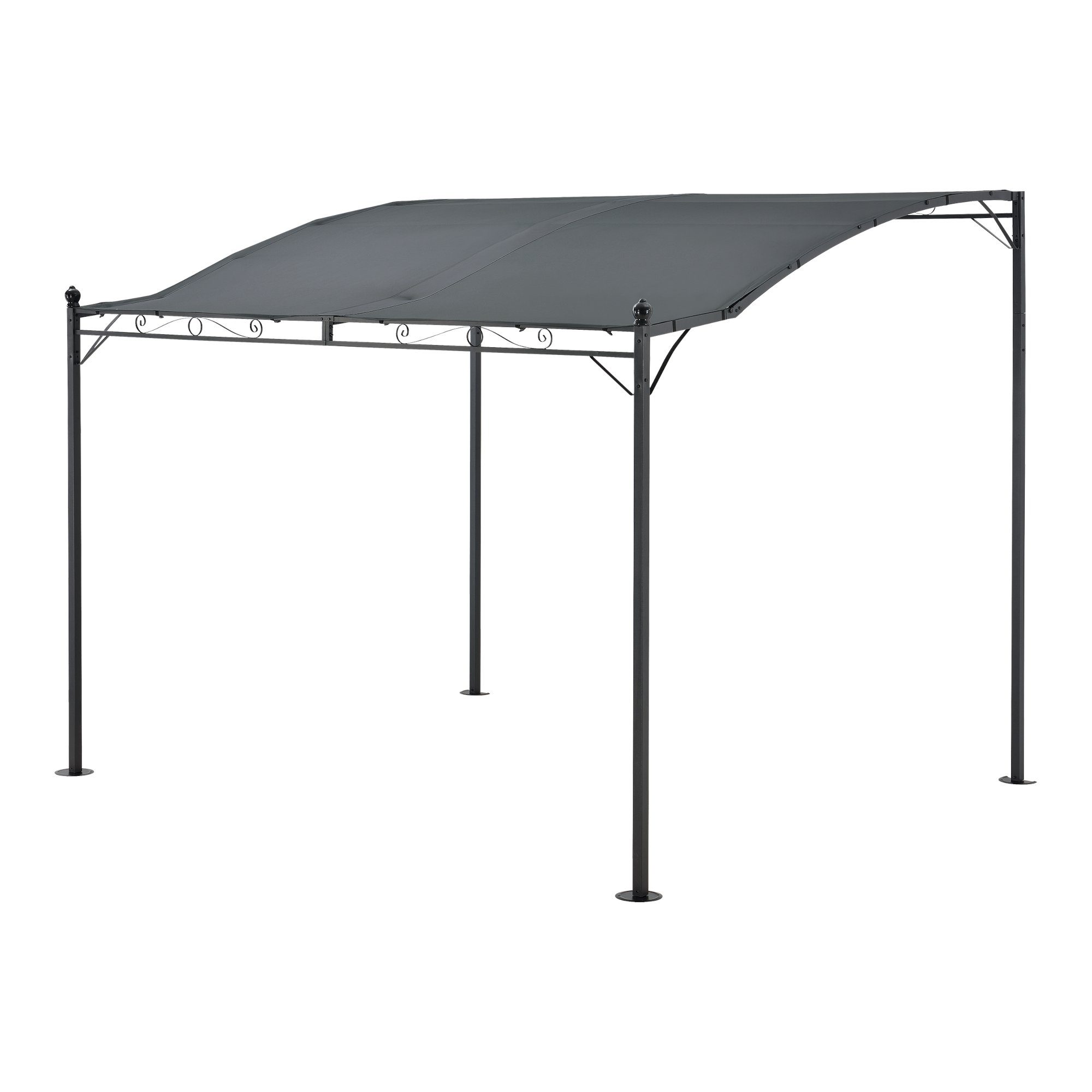en.casa Pergola, »Teresina« Gartenpavillon 300x250 cm Dunkelgrau