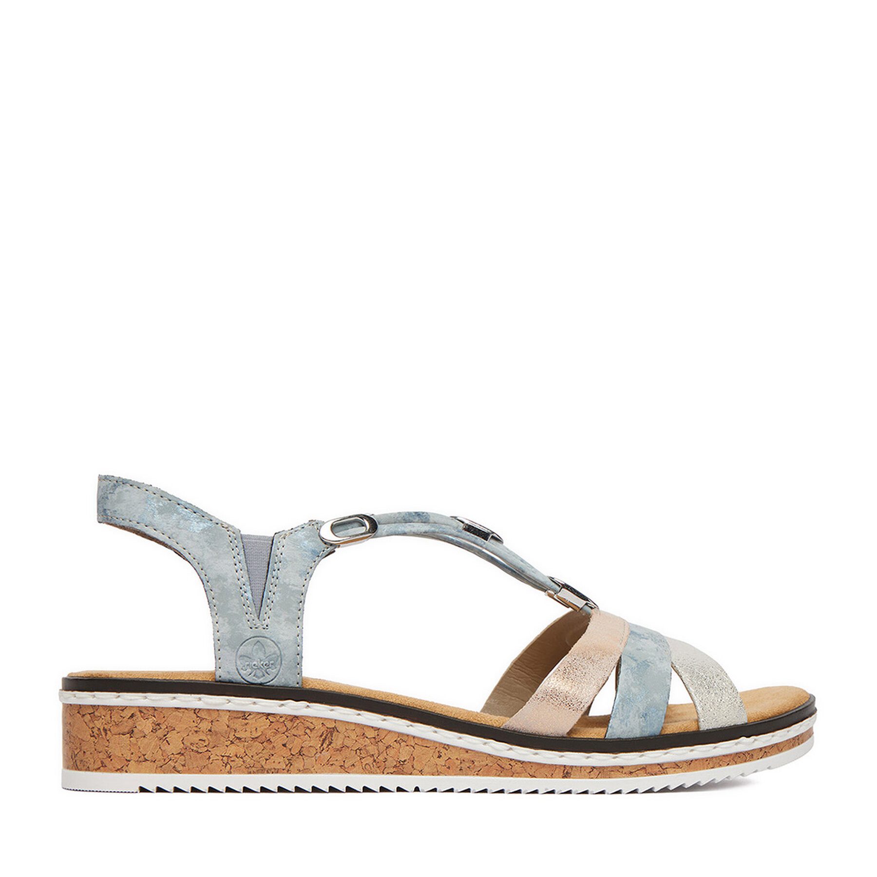 Rieker Rieker Damen-Sandalen Beige, Blau, Silber V36G4-40 Sandale