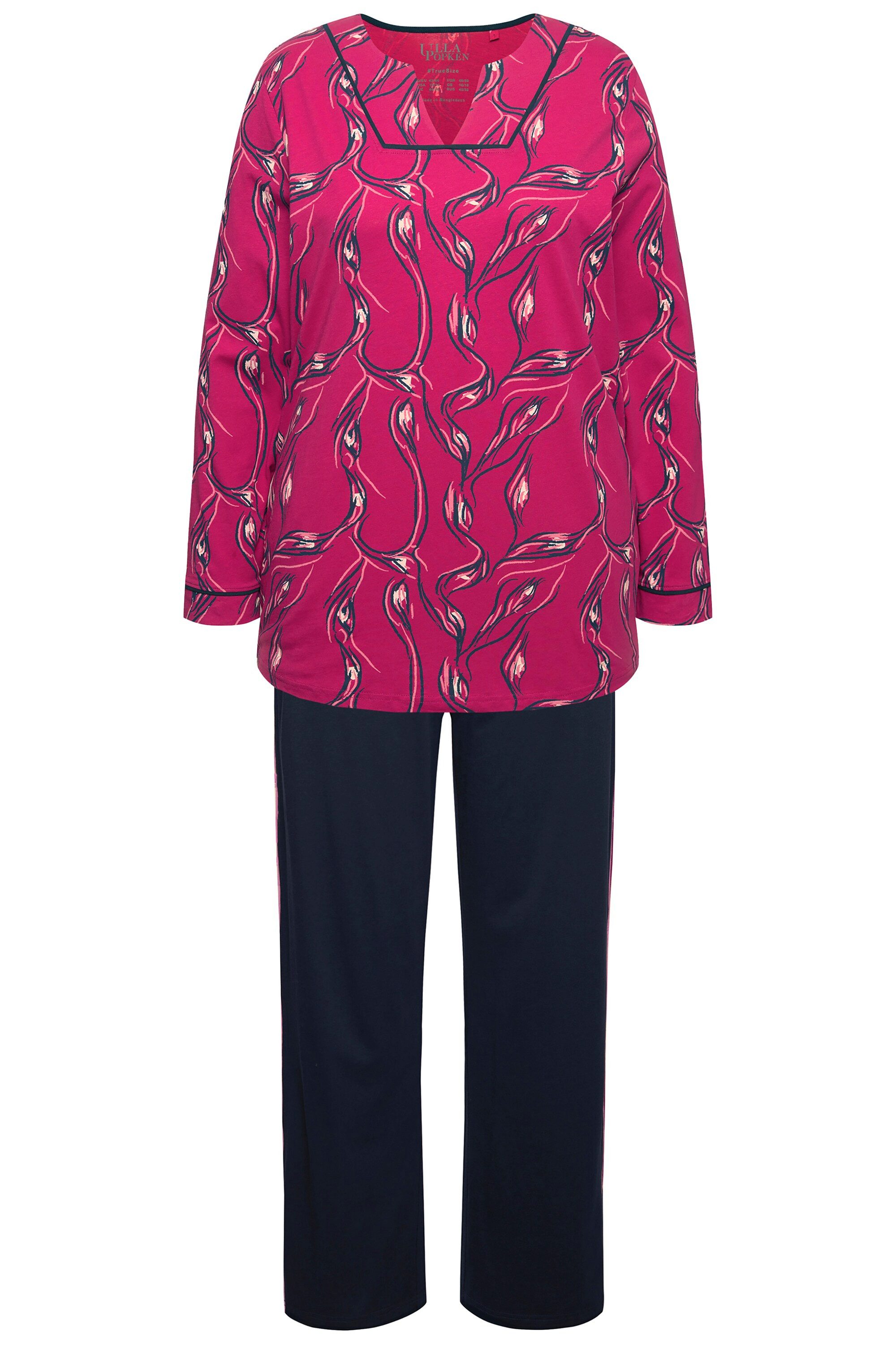 Ulla Popken Pyjama Pyjama floraler Druck günstig online kaufen