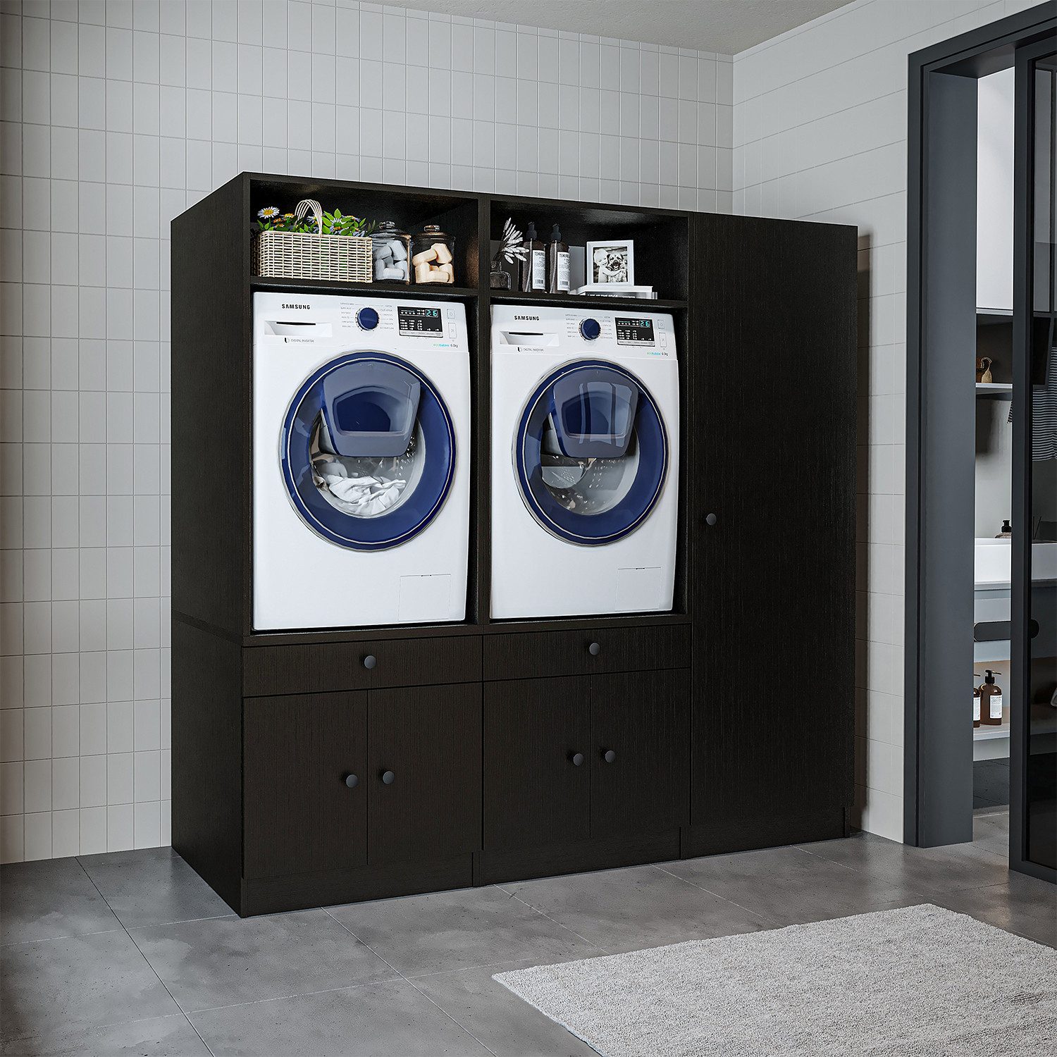 Roomart Waschmaschinenumbauschrank (Waschmaschinenschrank Trocknerschrank m günstig online kaufen