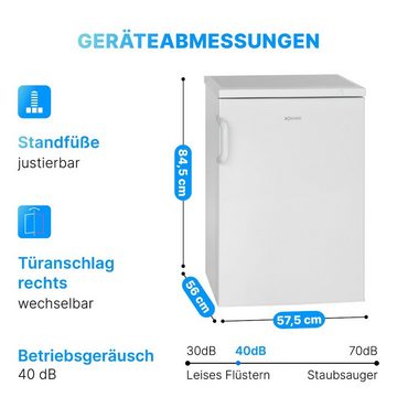 BOMANN Gefrierschrank GS 2196.1, 84.5 cm hoch, 56 cm breit, 85 Liter, 3 Schubladen, leise & effizient, weiß