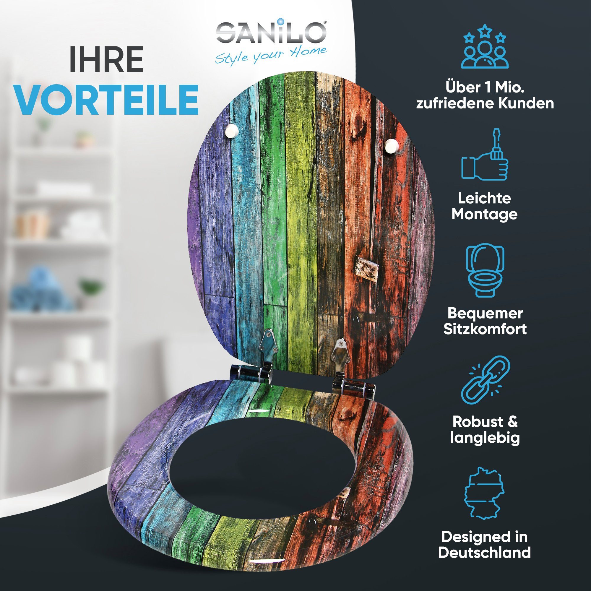 Sanilo WC-Sitz Rainbow, mit Absenkautomatik, hochwertig & modern, universel günstig online kaufen