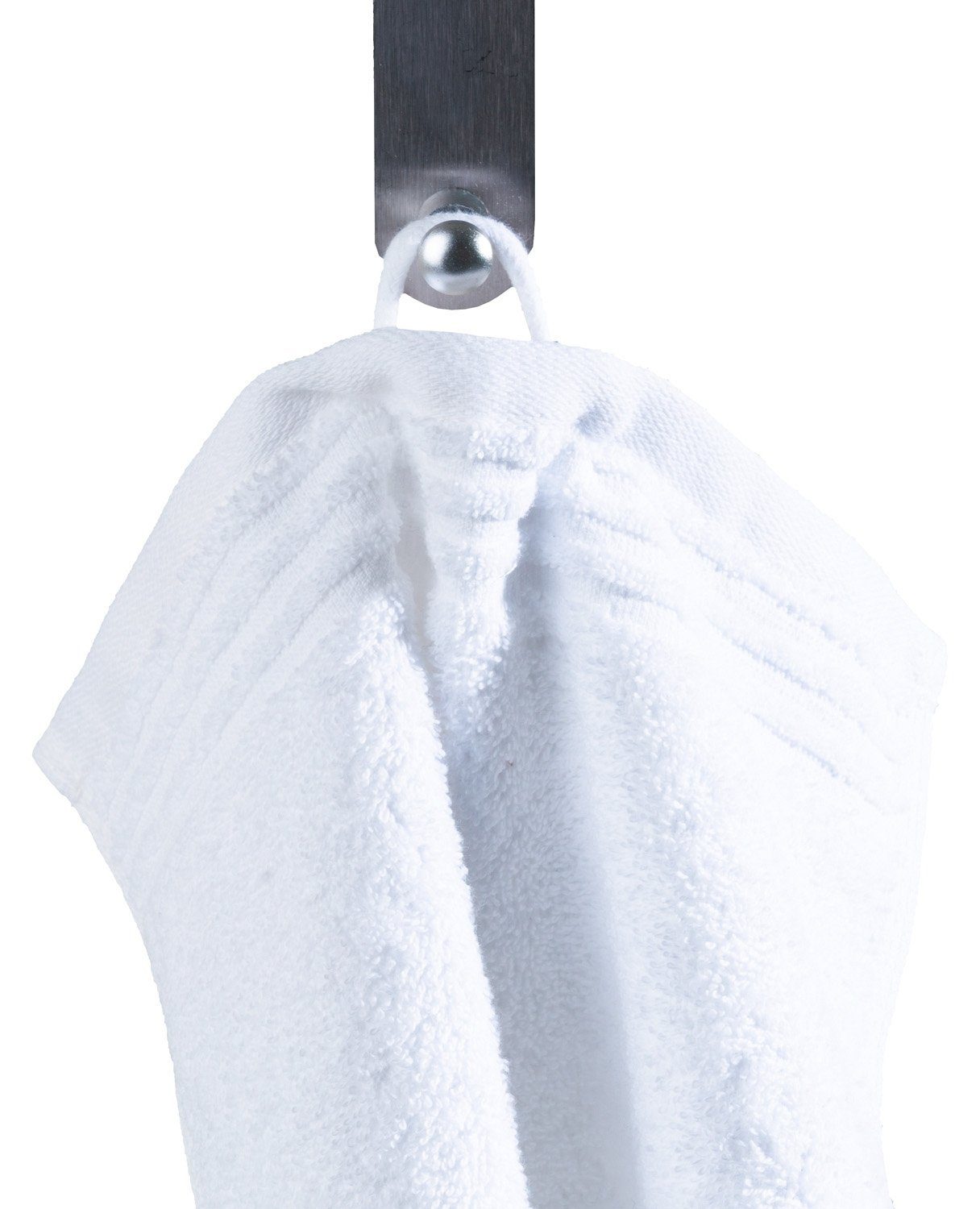Gözze Handtücher x HAMBURG, Weiß, 30 cm, (1-St), Aufhängeschlaufe Unifarben, mit Baumwolle 50