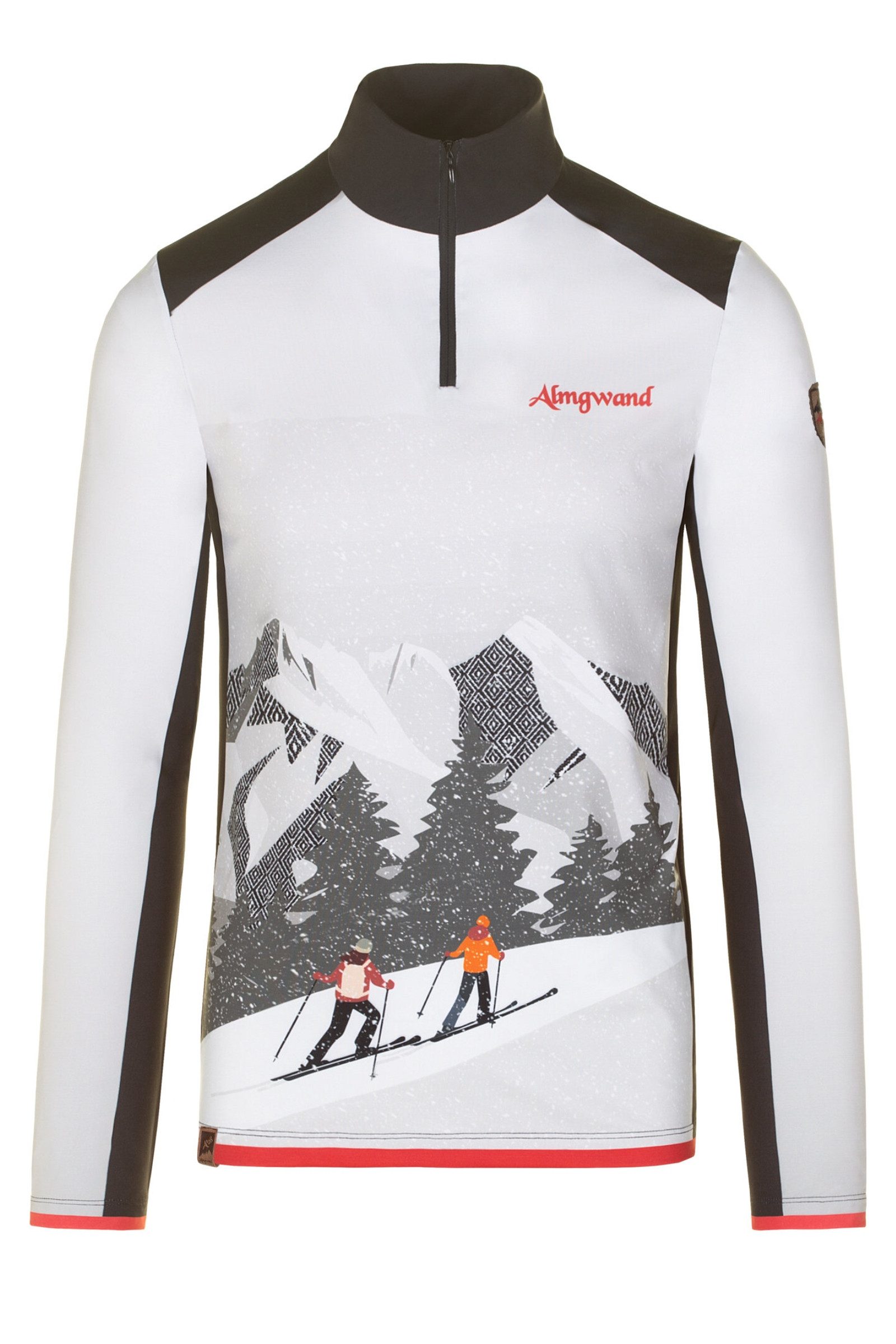 Almgwand Trachtenshirt Funktionsshirt Herren - FILZALM - grau-schwarz günstig online kaufen