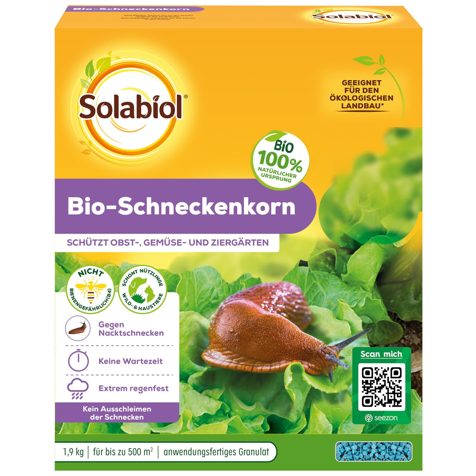 Solabiol Pflanzenstärkungsmittel Bio-Schneckenkorn, 1,9 kg