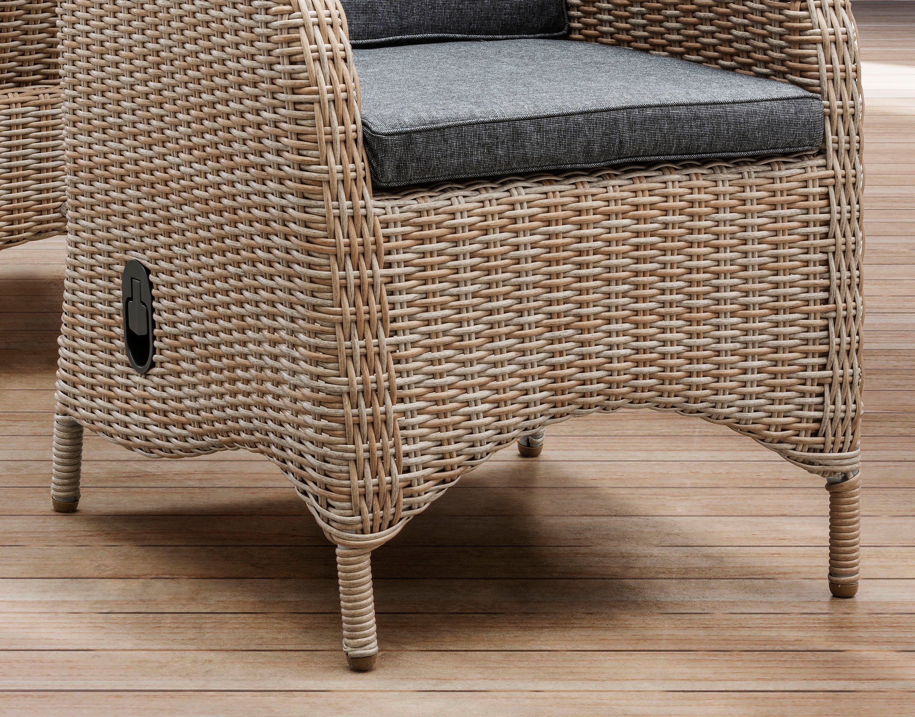 Destiny Gartensessel PALMA (Set, 2-St), Aluminium, Polyrattan, inkl. Auflagen