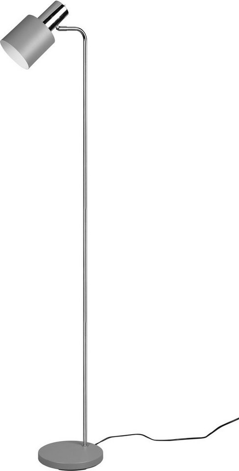 TRIO Leuchten Stehlampe Adam, Ein-/Ausschalter, ohne Leuchtmittel, warmweiß  - kaltweiß, Stehleuchte 153cm, exkl 1xE27 max 10W, Kippschalter am  Metallschirm, Bequeme Steuerung per Kippschalter am Leuchtenkopf