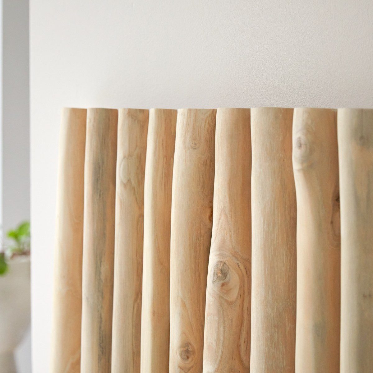 Tikamoon Massivholzbett Kopfteil Bett Treibholz Teakholz helles Holz Schlafzimmer 180 River Ne (1-tlg)