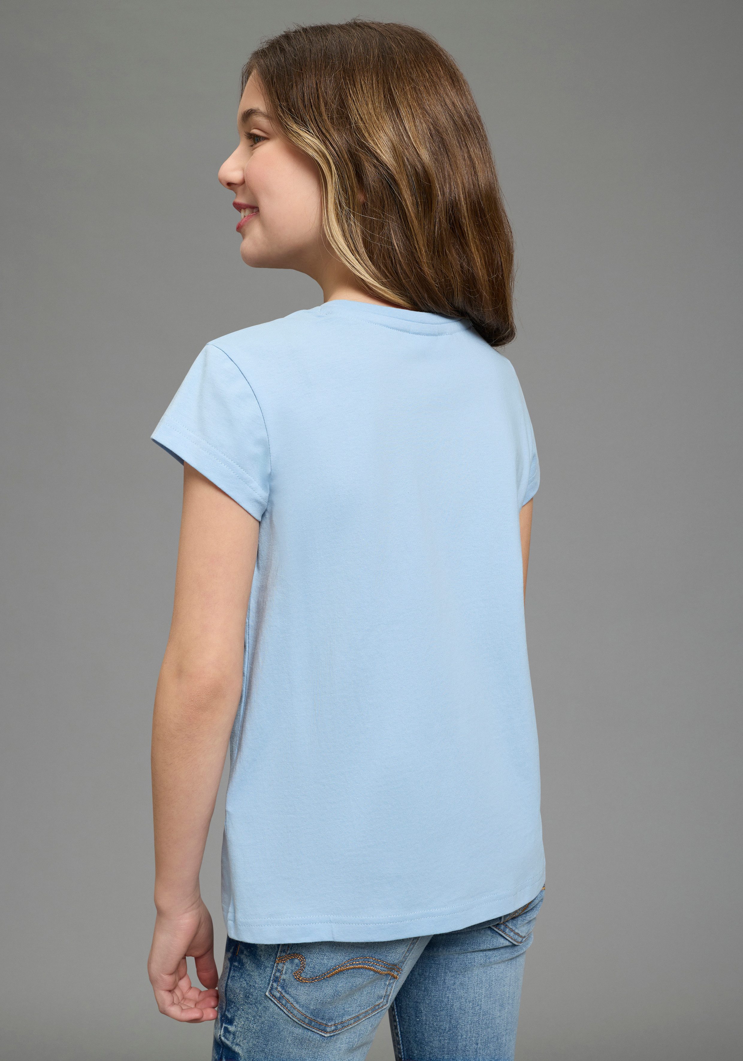 KangaROOS T-Shirt Kangaroos T-Shirt Zitrone für Mädchen, Kurzarm, Basic Passform, mit modischem Druck – Bild 2 von 5