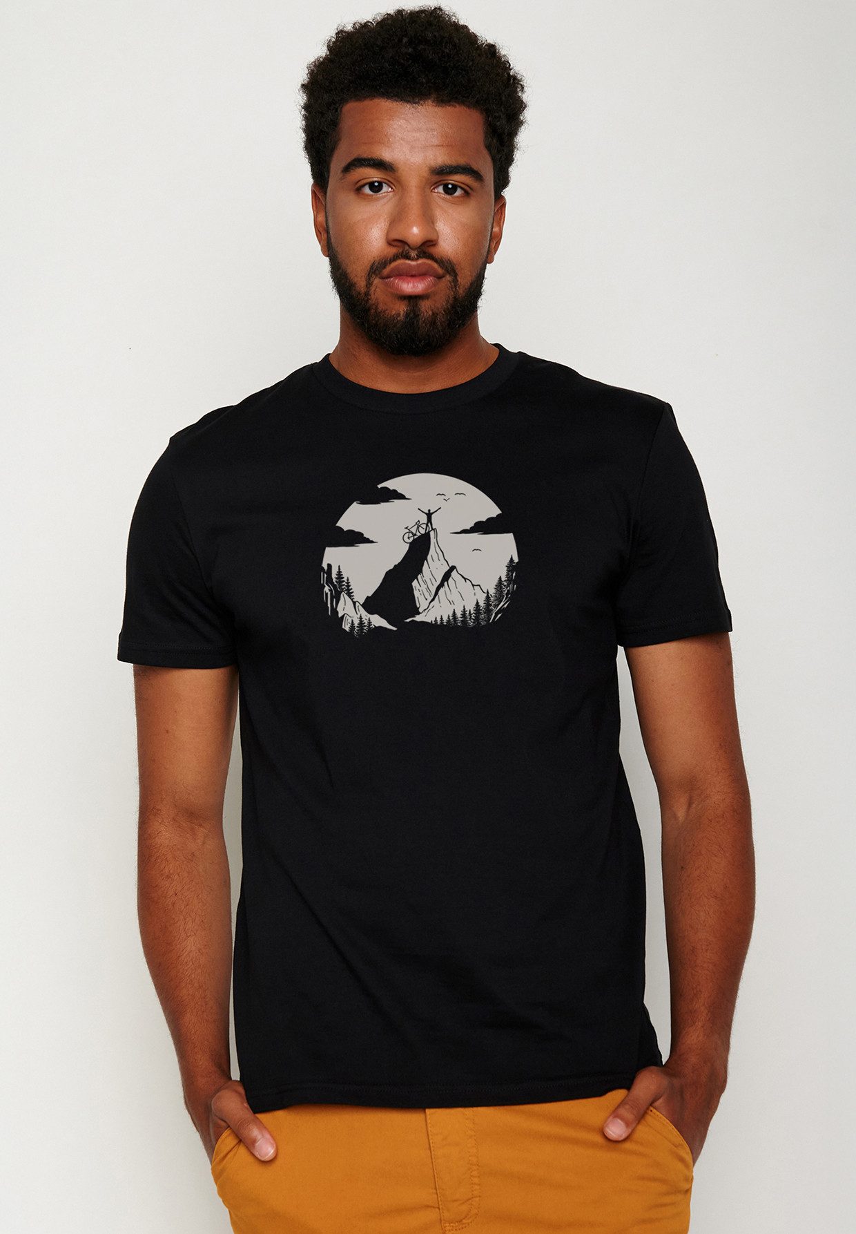 GreenBomb T-Shirt Guide Nature Clouds Ride Motiv Natur (1-tlg., 1) Rundhalsausschnitt, Bio-Baumwolle, GOTS Zertifiziert