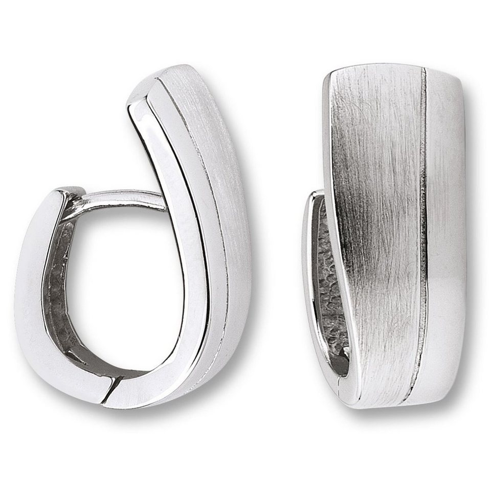 ONE ELEMENT Paar Creolen Ohrringe Creolen aus 925 Silber, Damen Silber  Schmuck, Breite : 7,70 mm - Höhe : 17,60 mm - Durchmesser: 11