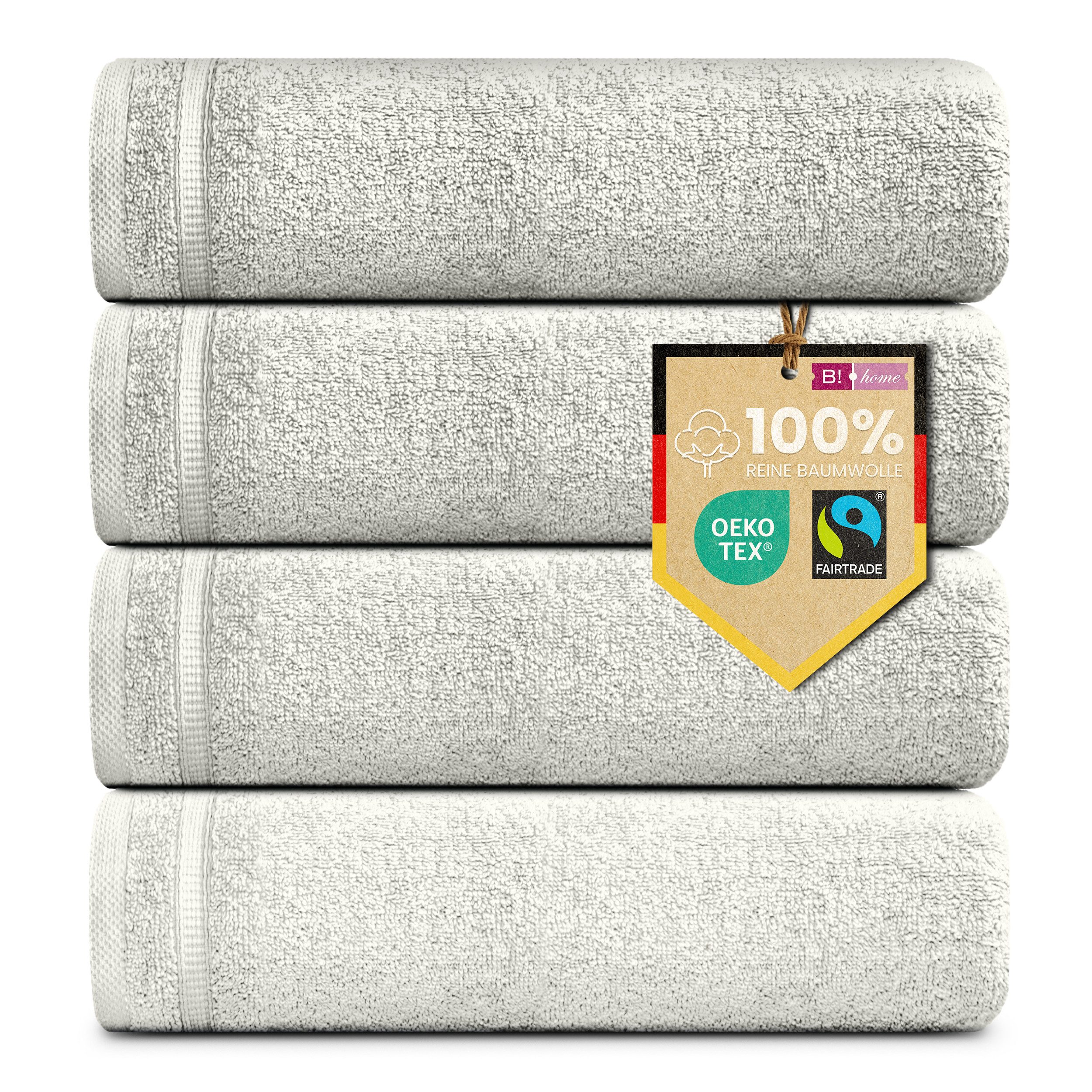 B!HOME Handtücher Set Saunatücher, Duschtücher, Gästehandtücher 100% Baumwolle, (Spar-Set, 4-St), flauschig saugfähig Frottee weich