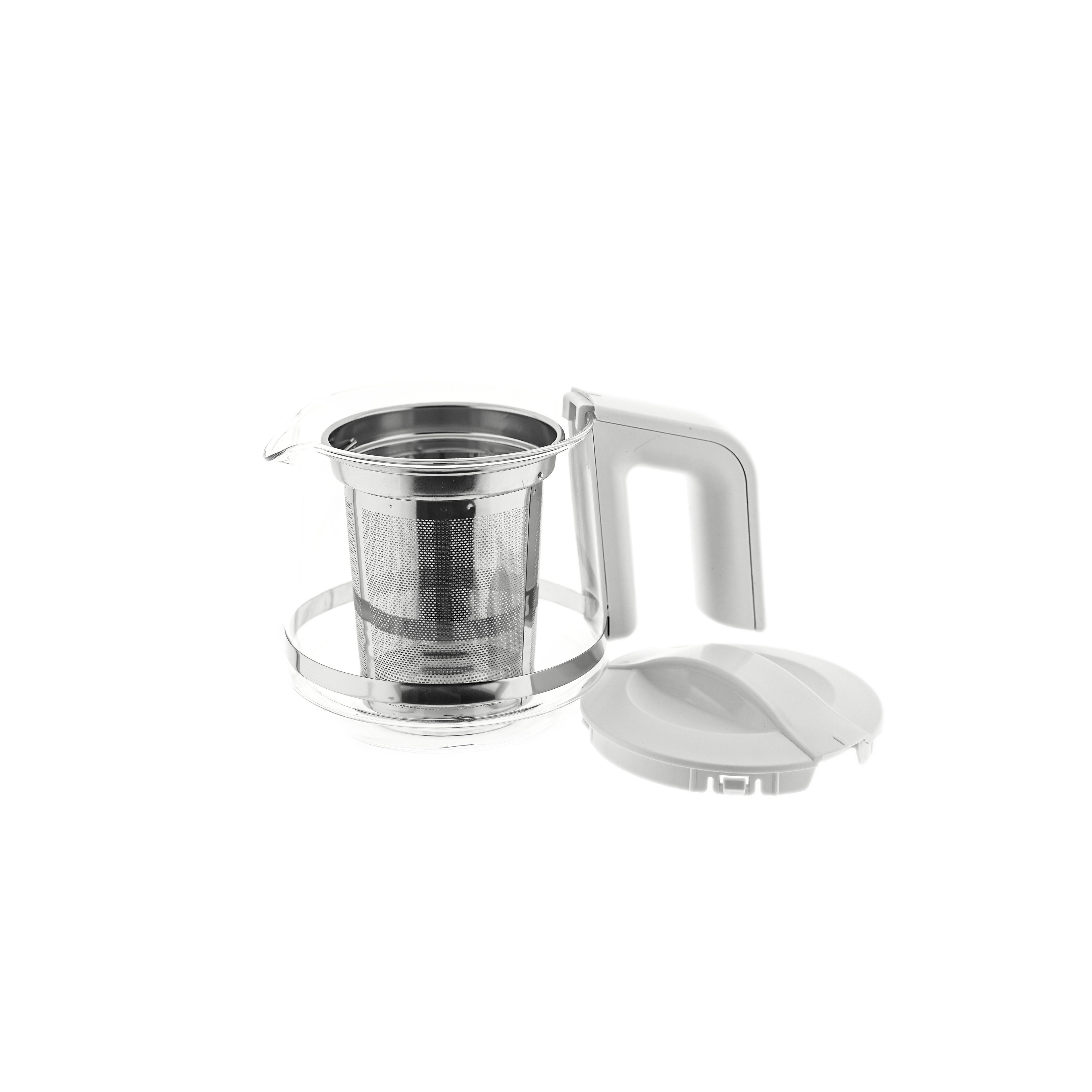 Mulex Wasser-/Teekocher Mulex Tee Express 2-in-1 aus Glas - 1L + 2L - Weiß