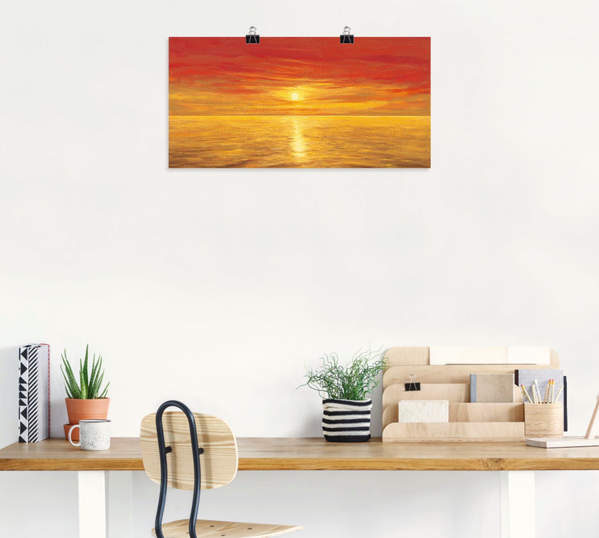 versch. Wandbild Artland Leinwandbild, oder (1 als Oranges Meer Meer, Bilder Alubild, Größen Wandaufkleber in Poster St),