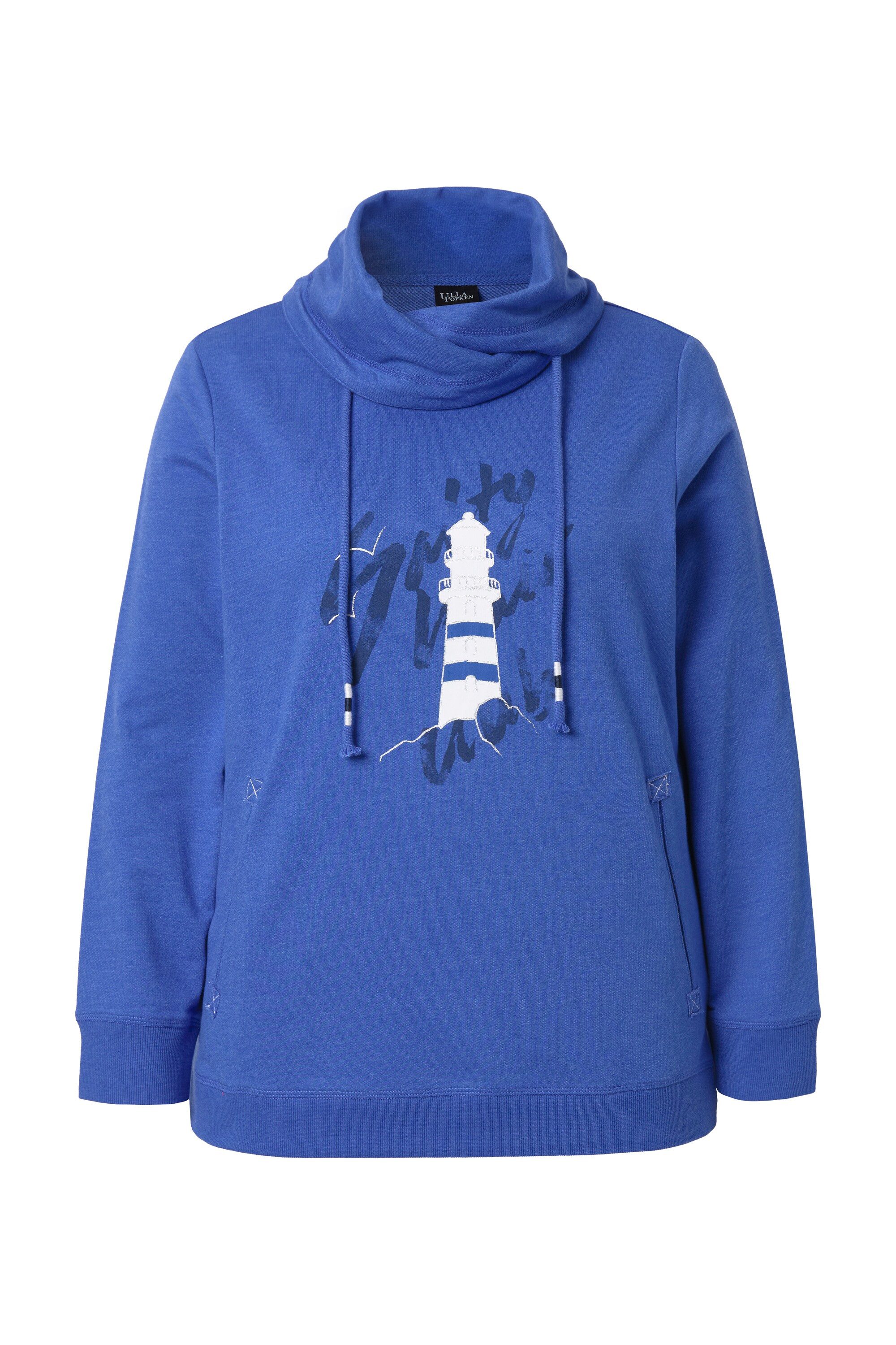 Ulla Popken Sweatshirt Sweatshirt maritimes Motiv Stehkragen Langarm günstig online kaufen