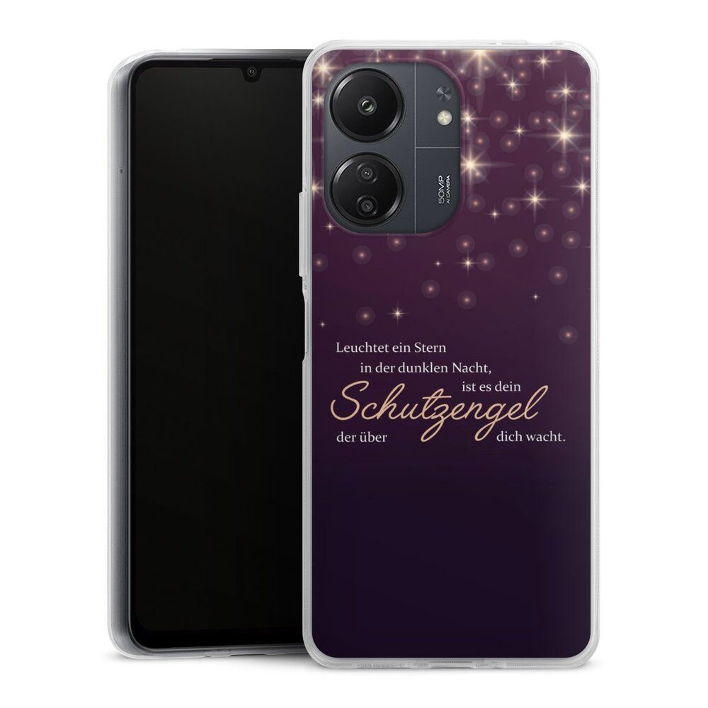 DeinDesign Handyhülle Schutzengel Sprüche Spruch Schutzengel, Xiaomi Redmi 13C 4G Silikon Hülle Bumper Case Handy Schutzhülle