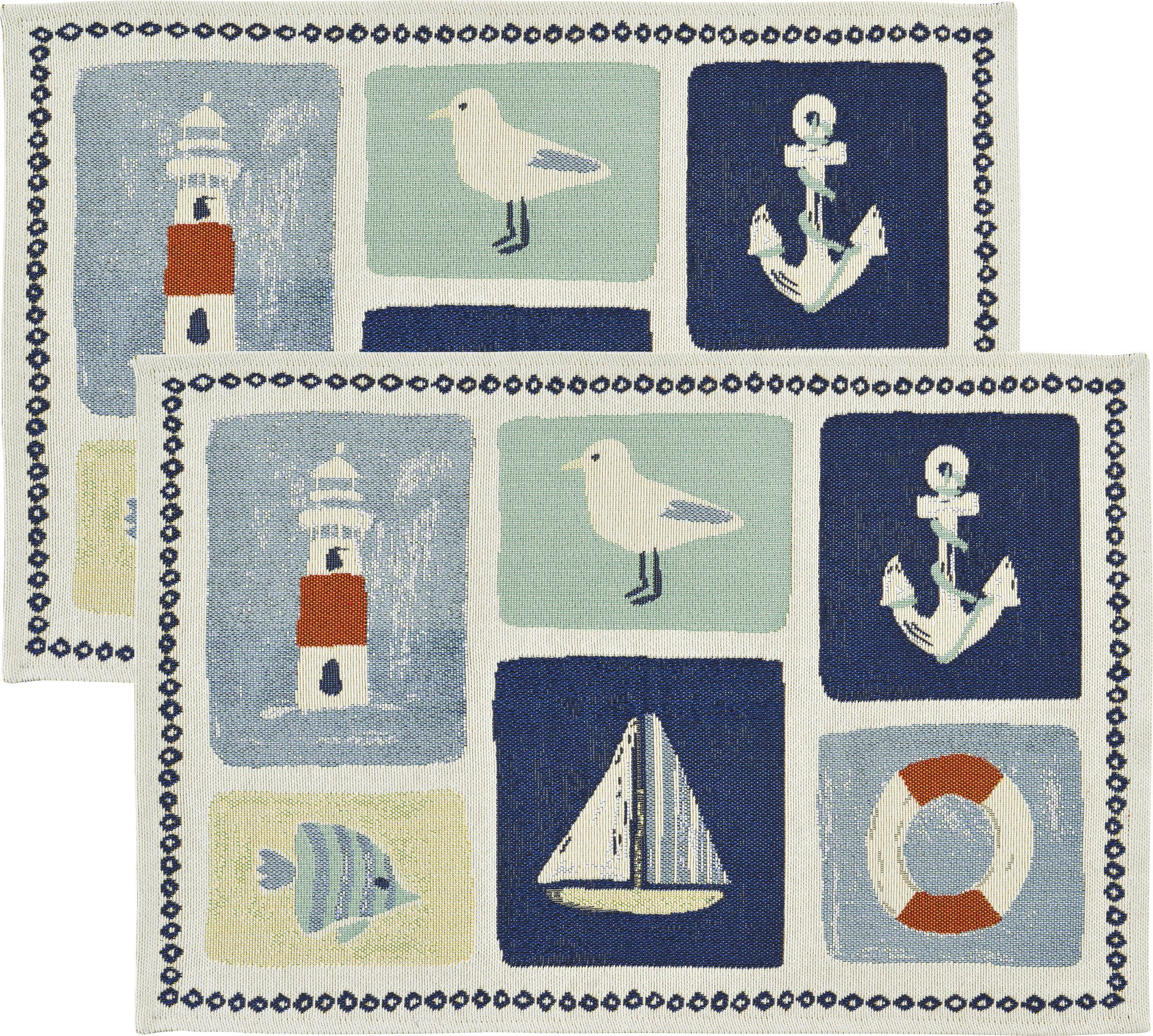 sander table + home Platzset Tischset "Montauk" im 2er-Pack, Gobelin Motiv: Möve