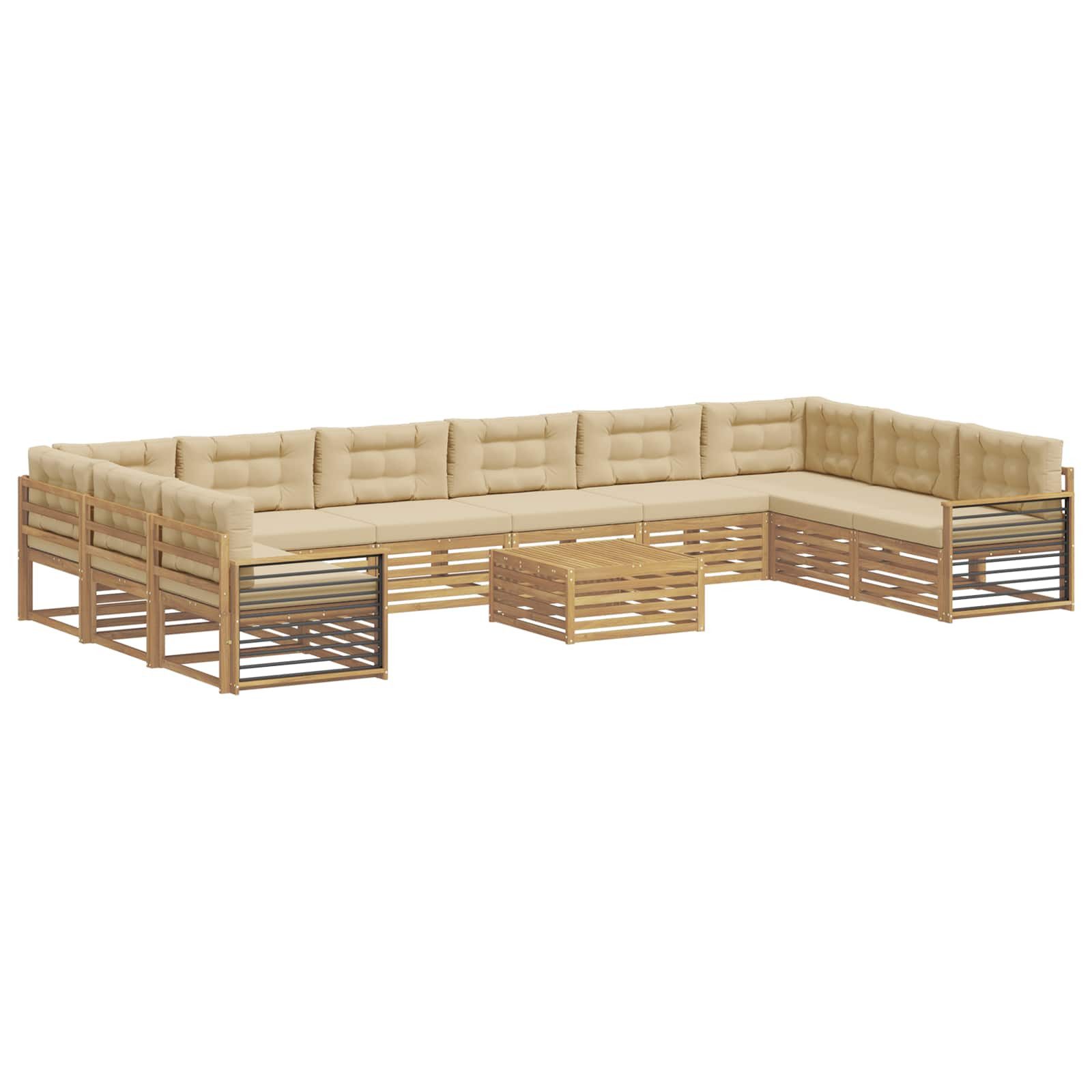 vidaXL Gartenlounge-Set Sofagarnituren Massivholz, (11-tlg)