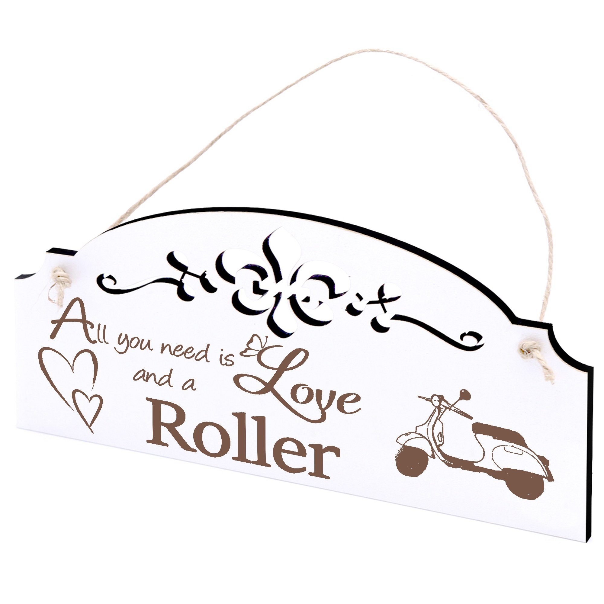 you Deko need Roller Love All is 20x10cm Dekolando Hängedekoration