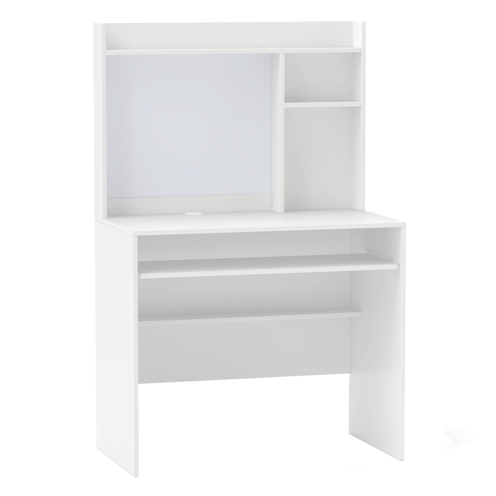 COSTWAY Schreibtisch, mit magnetischer Pinnwand & Aufsatz 89x50x138cm weiß günstig online kaufen