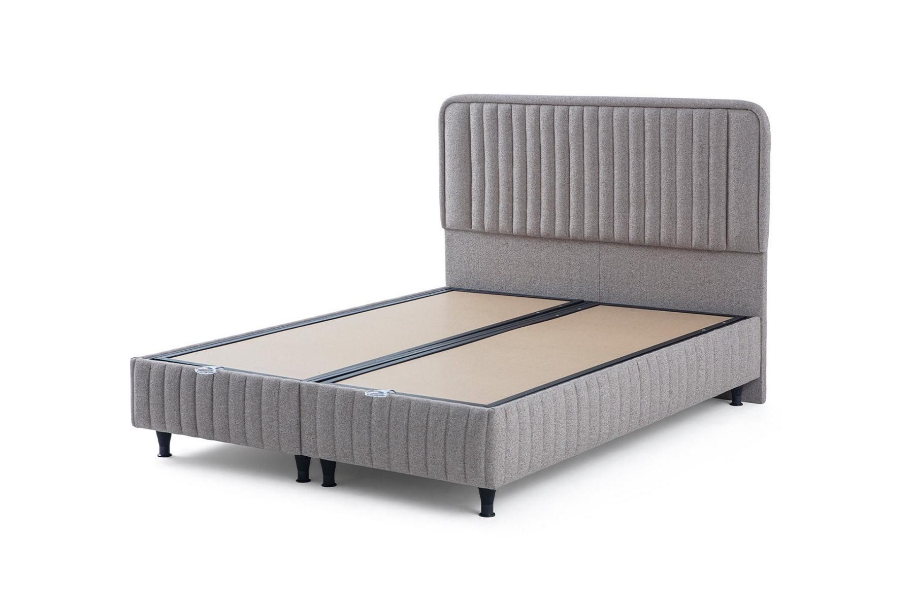 JVmoebel Bett Exklusives Graues Bett Luxuriöses Schlafzimmer Doppelbett (1-tlg., Bett), Made in Europa