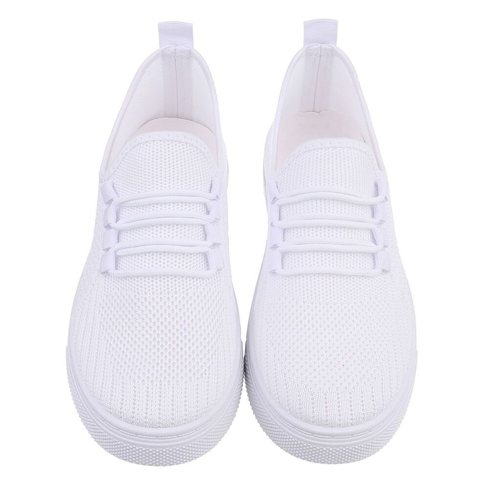 Ital-Design Stylischer Freizeitschuh aus Mesh in Schwarz Sneaker (88843517) Flach Sneakers Low in Weiß