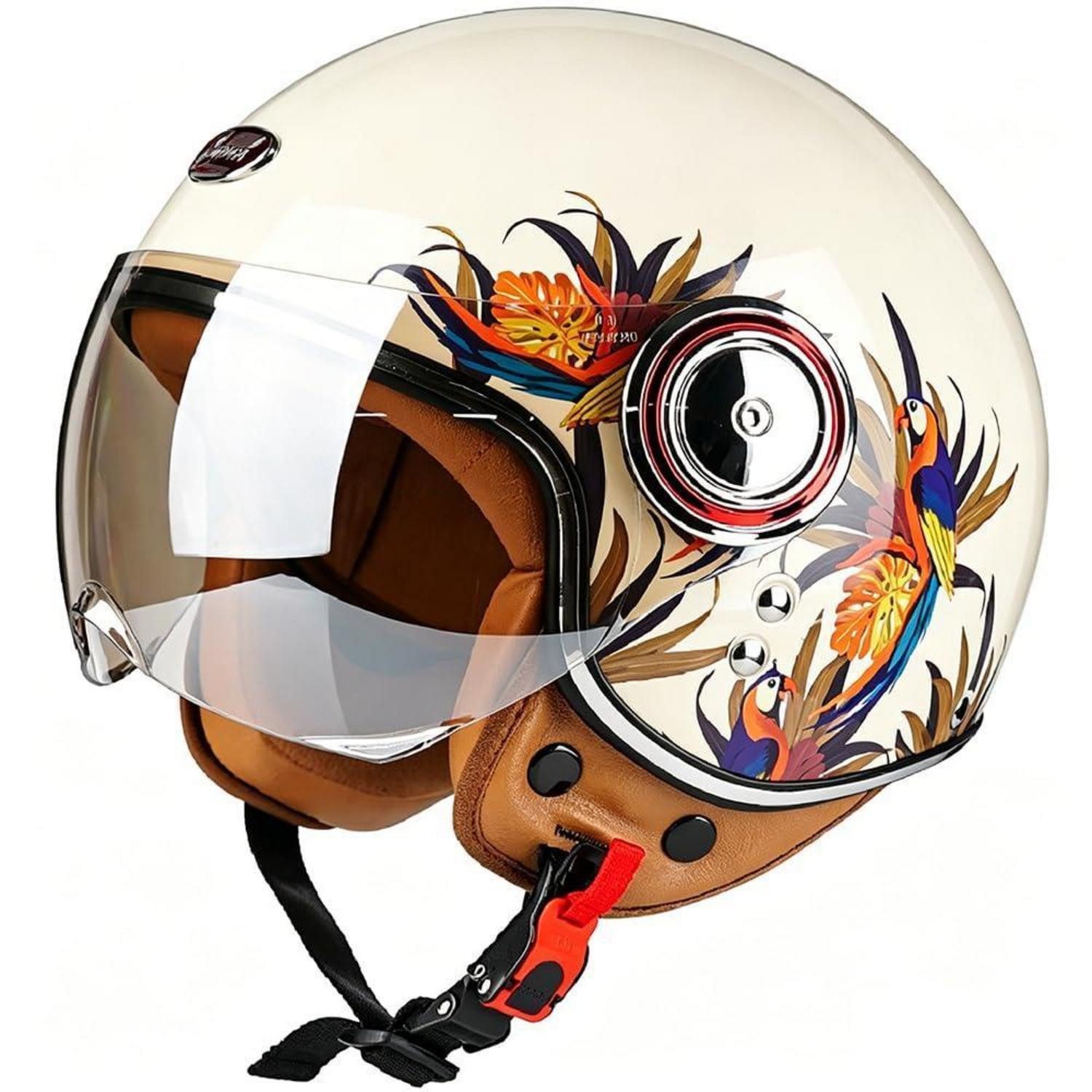 LuxusKollektion Motorradhelm Motorrad Jet Helm mit Sonnenblende