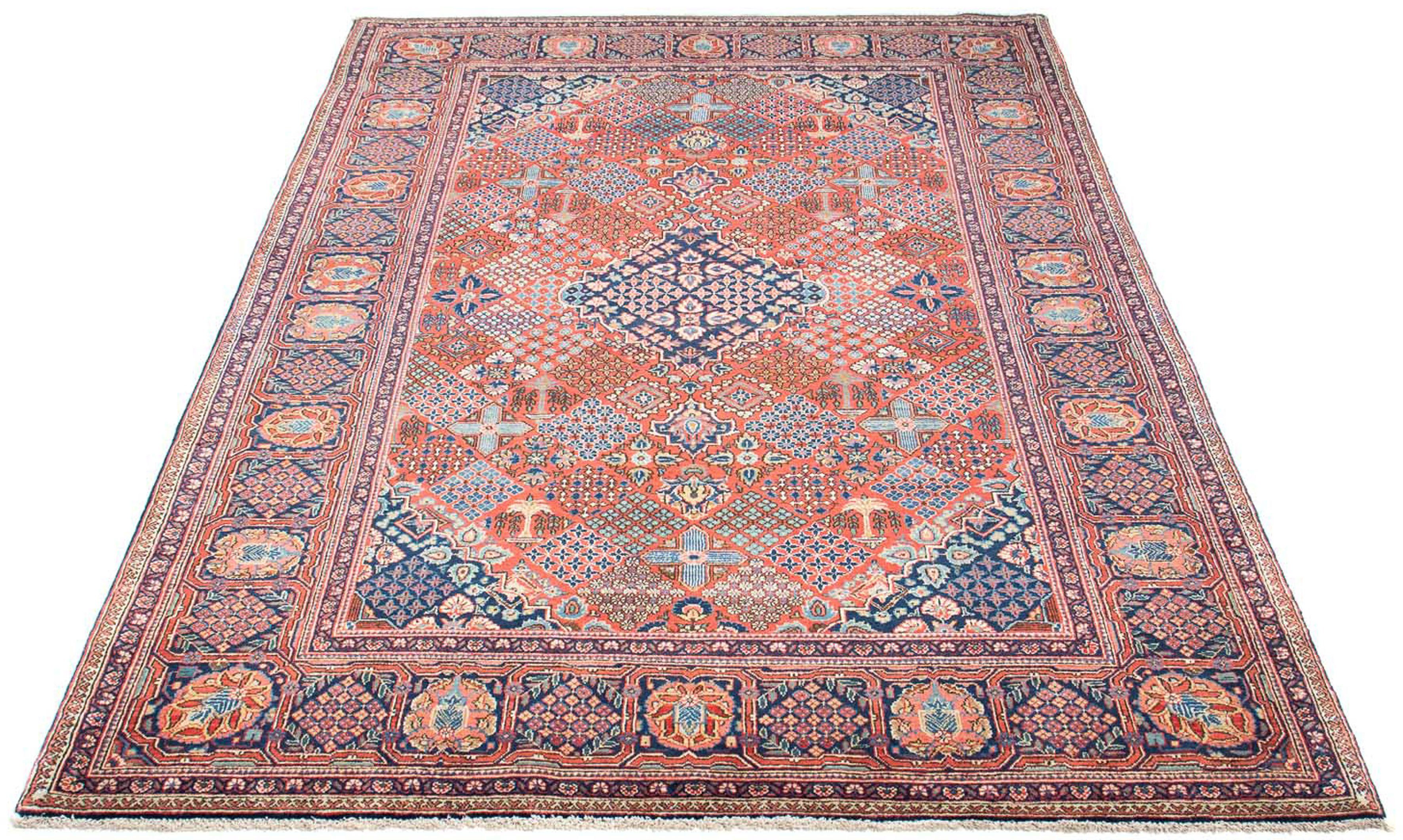 Orientteppich Perser - Keshan - 207 x 130 cm - braun, morgenland, rechteckig, Höhe: 10 mm, Wohnzimmer, Handgeknüpft, Einzelstück mit Zertifikat