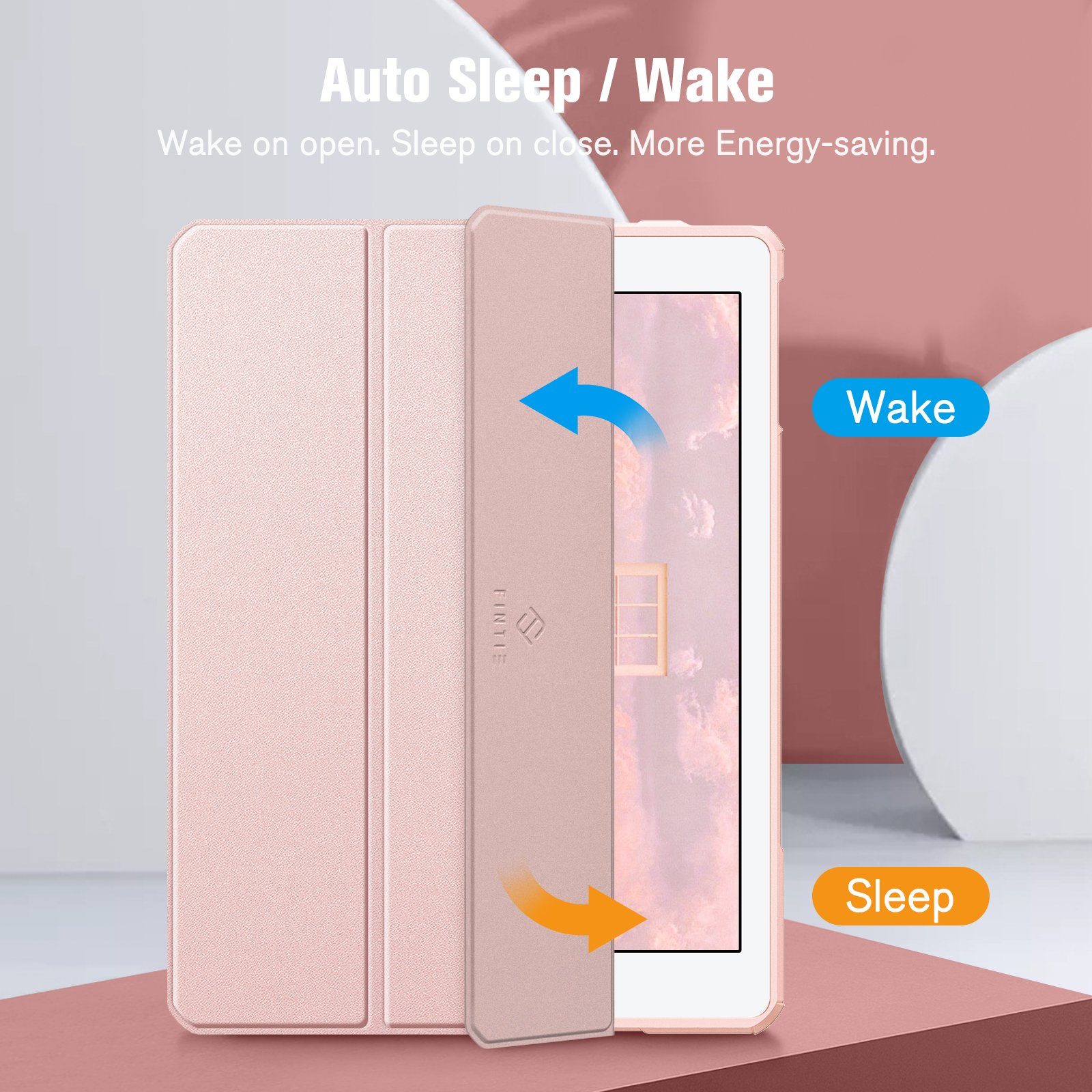 Fintie Tablet-Hülle für iPad 6. Gen 2018/ iPad 5. Gen 2017/ iPad Air 2/ iPad Air 9.7", Hülle mit Stifthalter und transparenter Hartschale auf der Rückseite – Bild 3 von 5