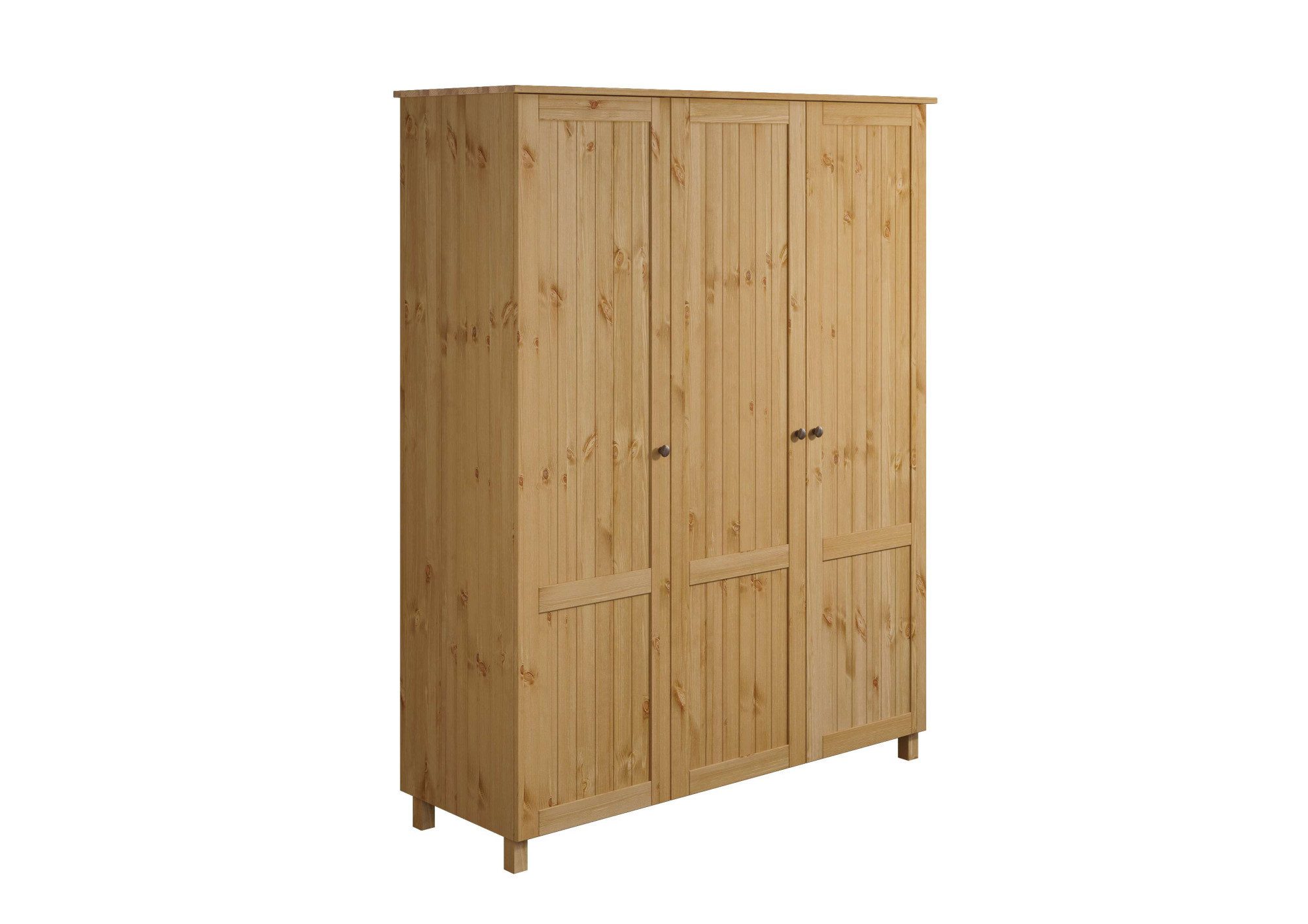 Home affaire Kleiderschrank Juventus, Drehtürenschrank, Schrank mit 3 Türen, 143 cm breit, aus massiver Kiefer, FSC®-zertifiziert