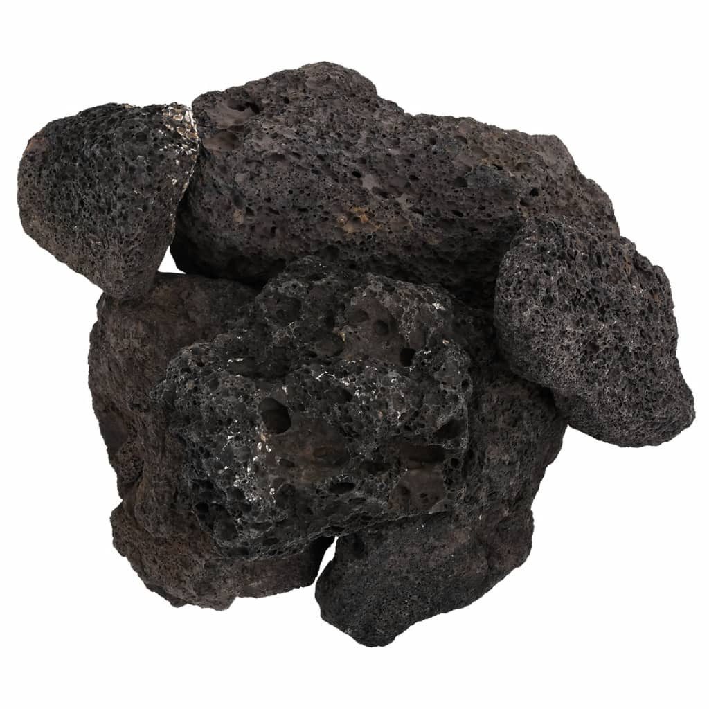 vidaXL Aquariendeko Lavagranulat 25 kg Schwarz 10-30 cm