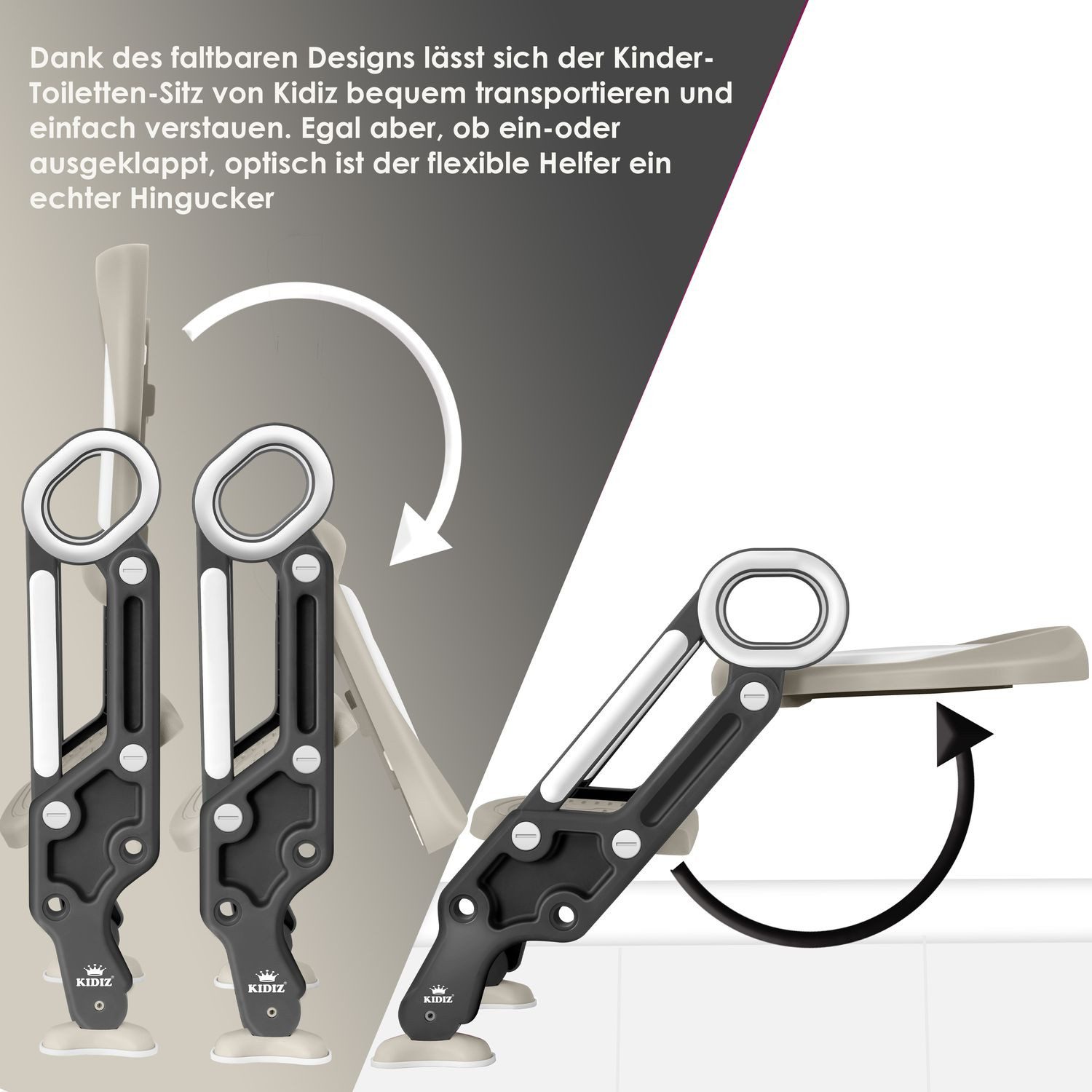 KIDIZ WC-Sitz, Kinder Toilettensitz Toilettentrainer mit Treppe und Griffe