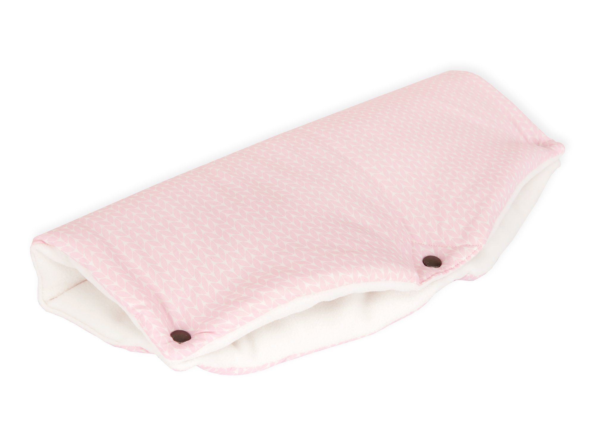 dickem KraftKids Innenseite auf Kinderwagen-Handwärmer Weiß, aus rosa Fleece Blätter kleine
