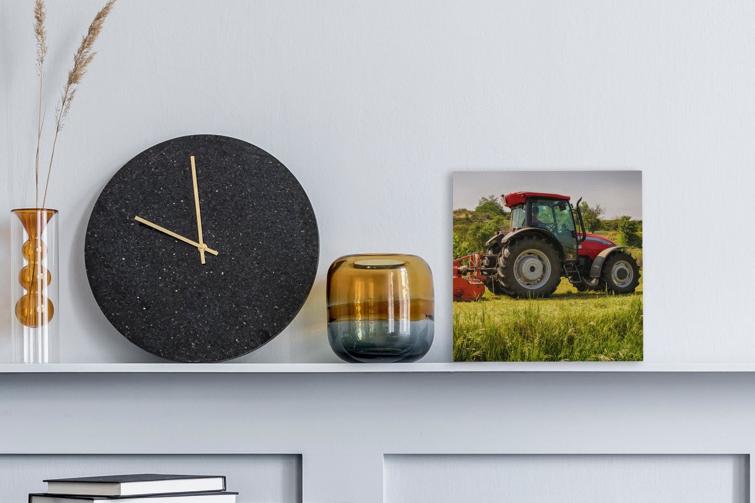 OneMillionCanvasses® Leinwandbild Traktor - Rot - günstig online kaufen