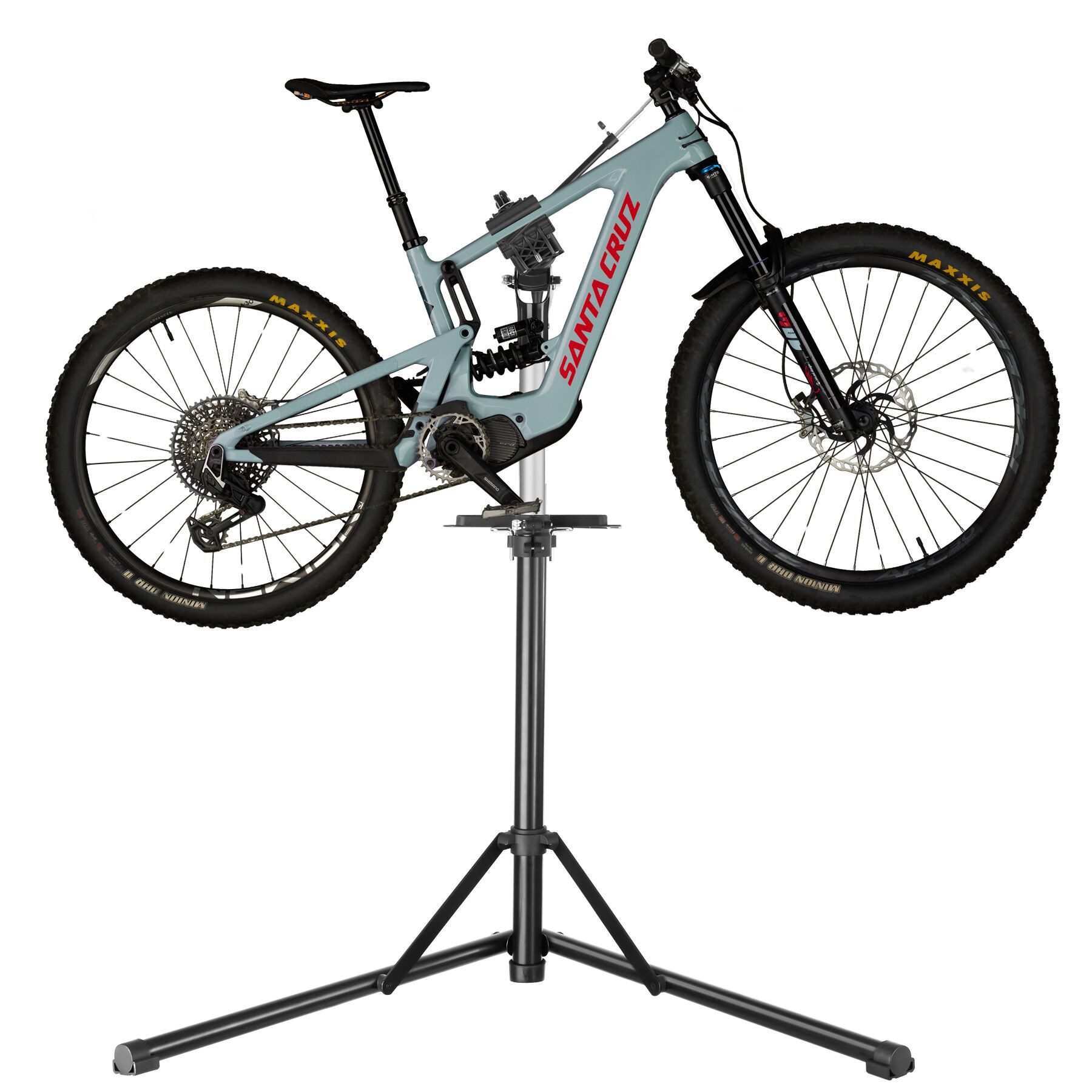 tectake Fahrrad-Montageständer Reparaturständer für Fahrräder 50 kg klappbar höhenverstellbar (Fahrrad Montageständer Jan, in Grau/schwarz), bis 50kg, E-Bike geeignet