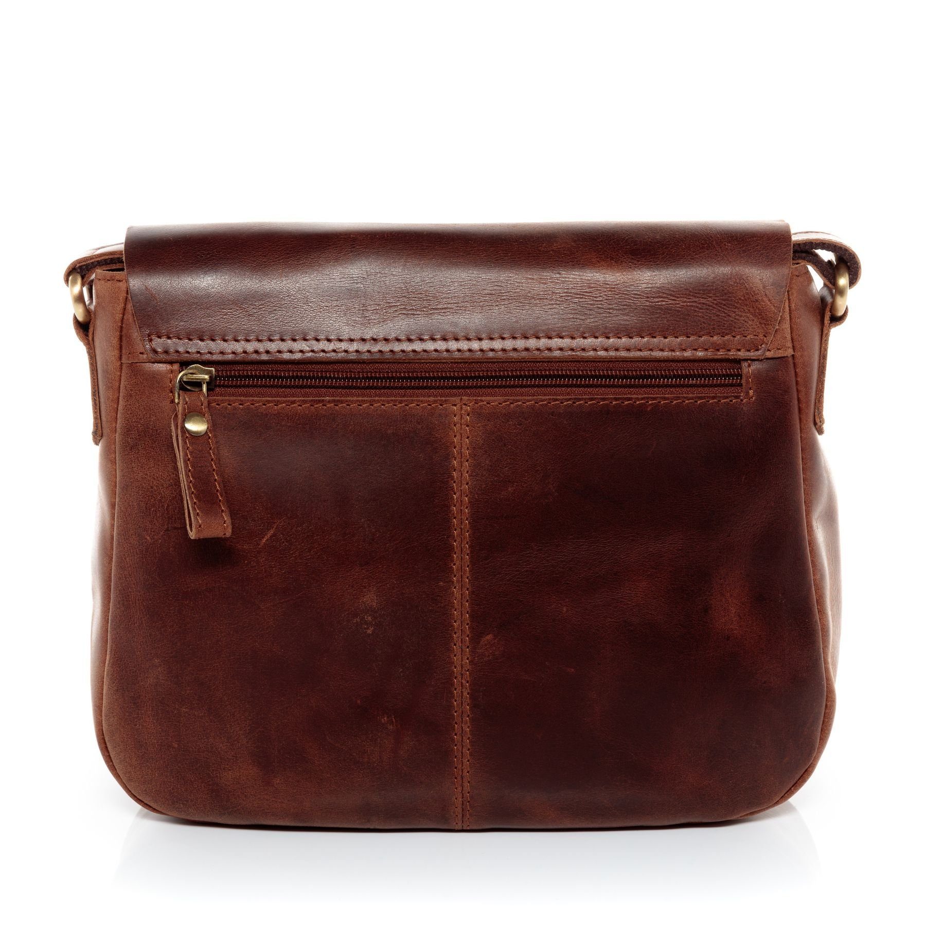 SID & VAIN Umhängetasche YALE Umhängetasche Cross-Body Bag echt Leder, Ledertasche Schultertasche Herren Damen Messenger Bag braun