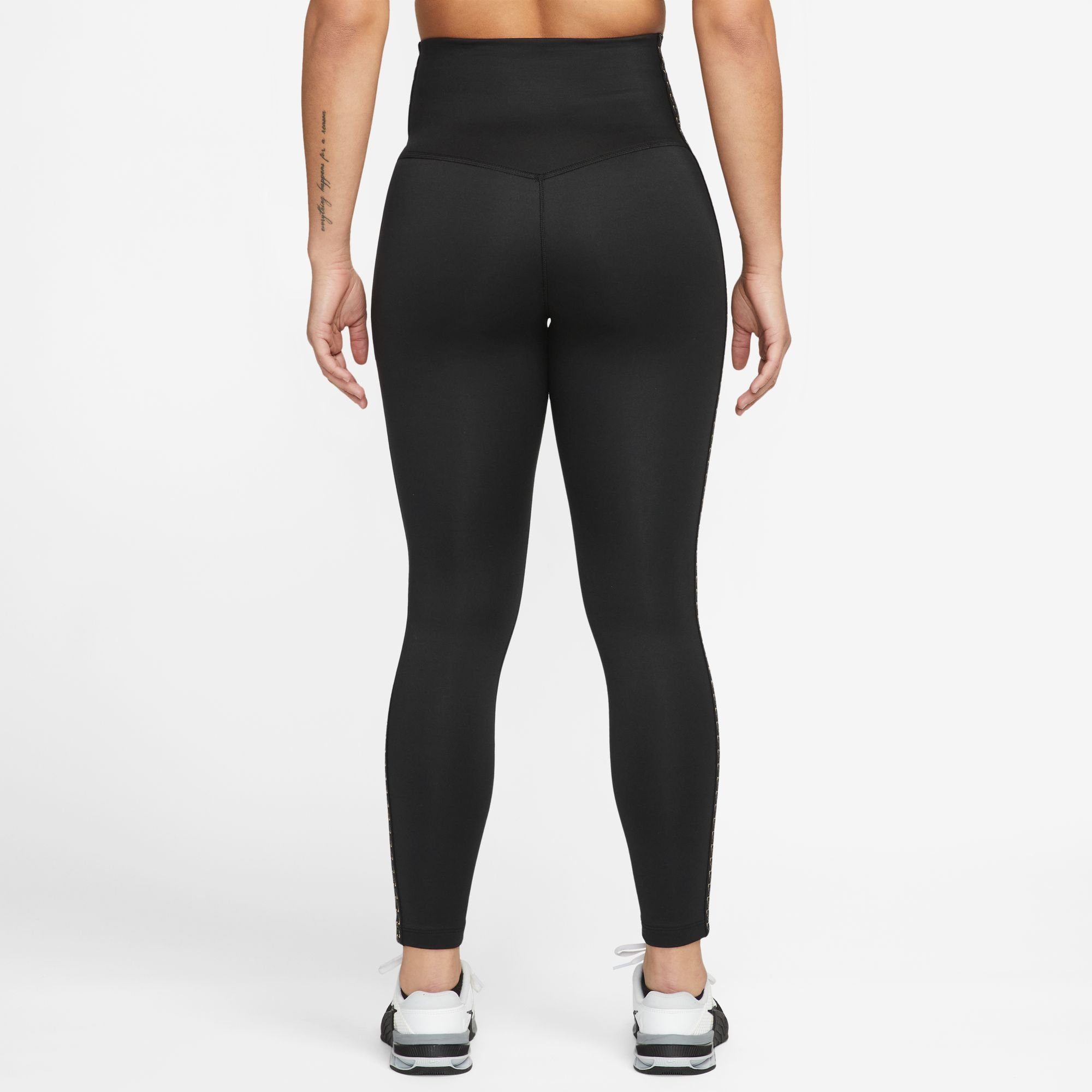/ HIGH-WAISTED WOMEN'S LEGGINGS Trainingstights Nike BLACK/WHITE ONE THERMA-FIT
