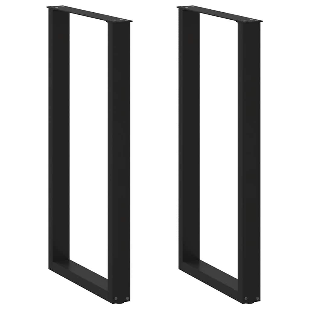 vidaXL Tischbein Bartischbeine U-Form 2 Stk. Schwarz 60x(110-111) cm Stahl