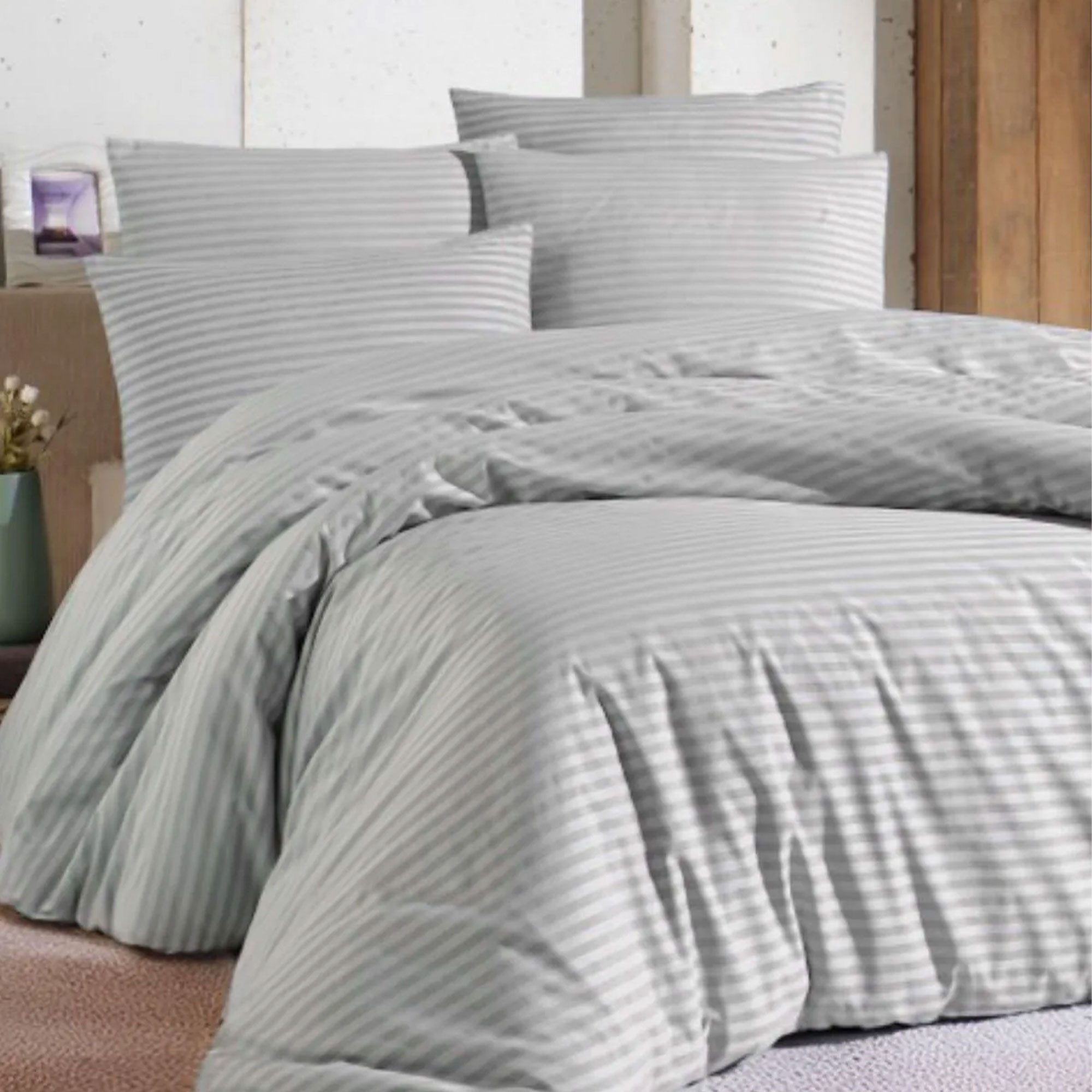 Nordic Schiller Bettbezug Einzelbettbezug-Set mit gestreiften günstig online kaufen