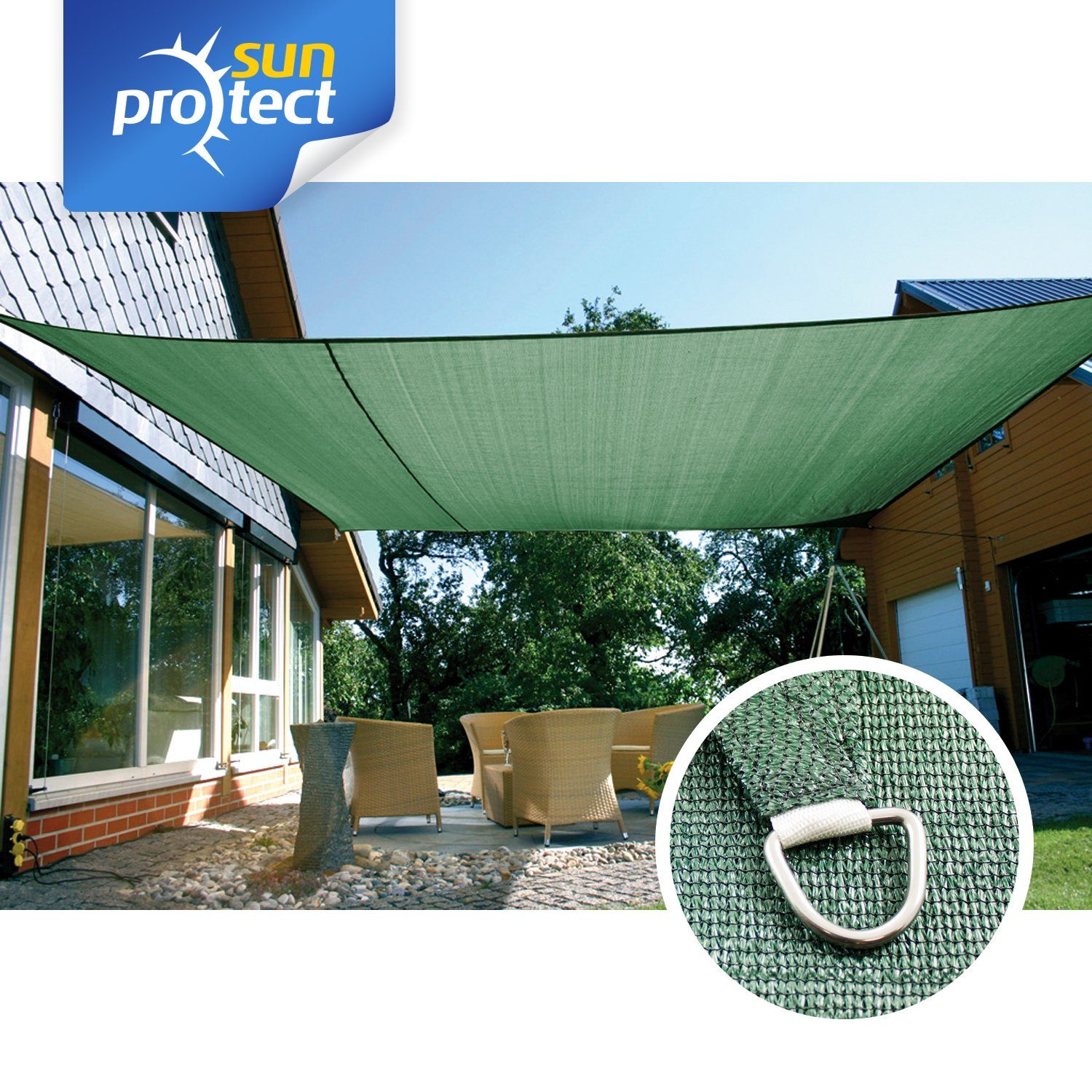Thumbnail - sunprotect Sonnensegel 6 x 4 m Rechteck, ideal für Garten, Balkon & Terrasse