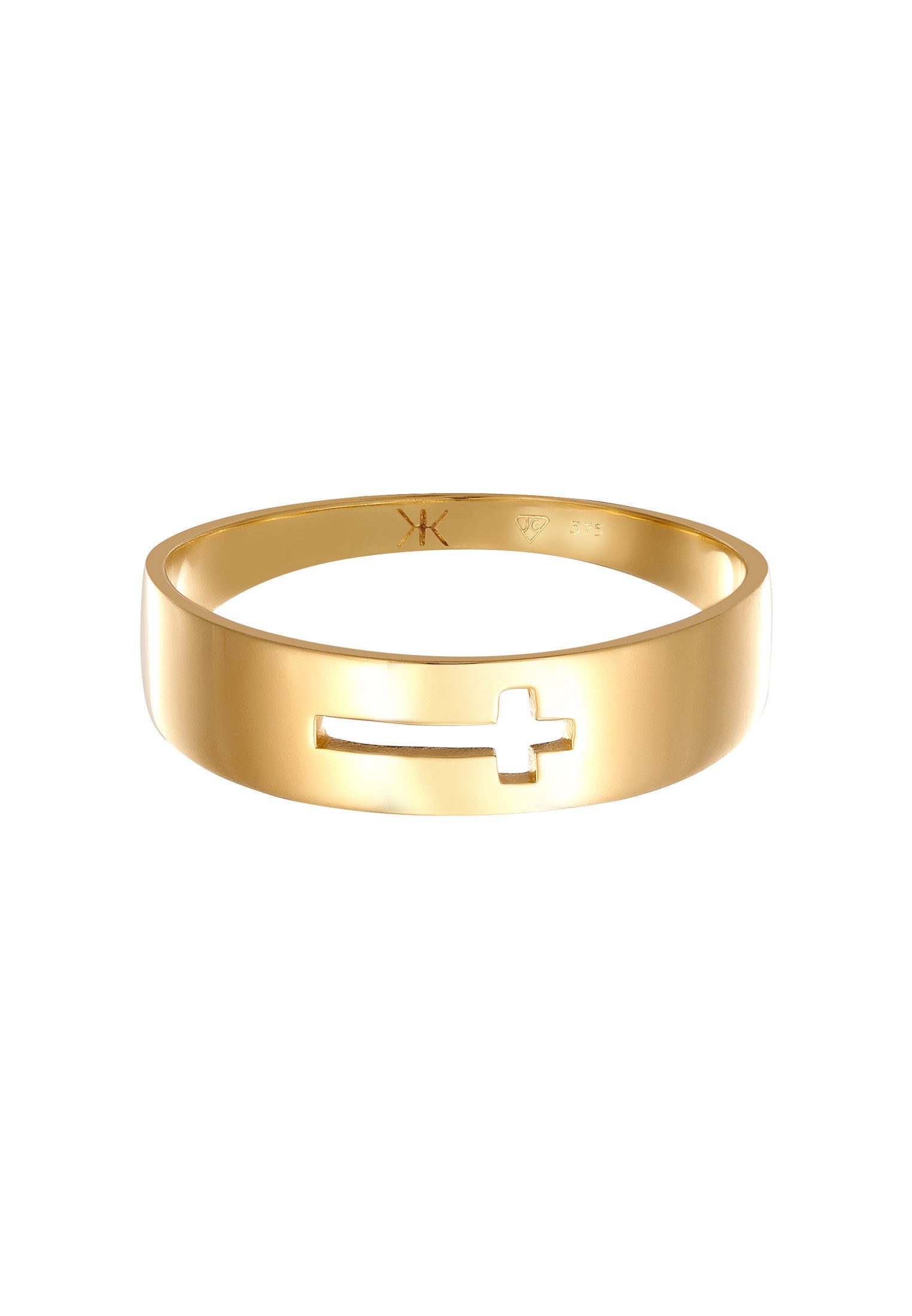 Kuzzoi Silberring Kreuz Basic 375 Gelbgold günstig online kaufen