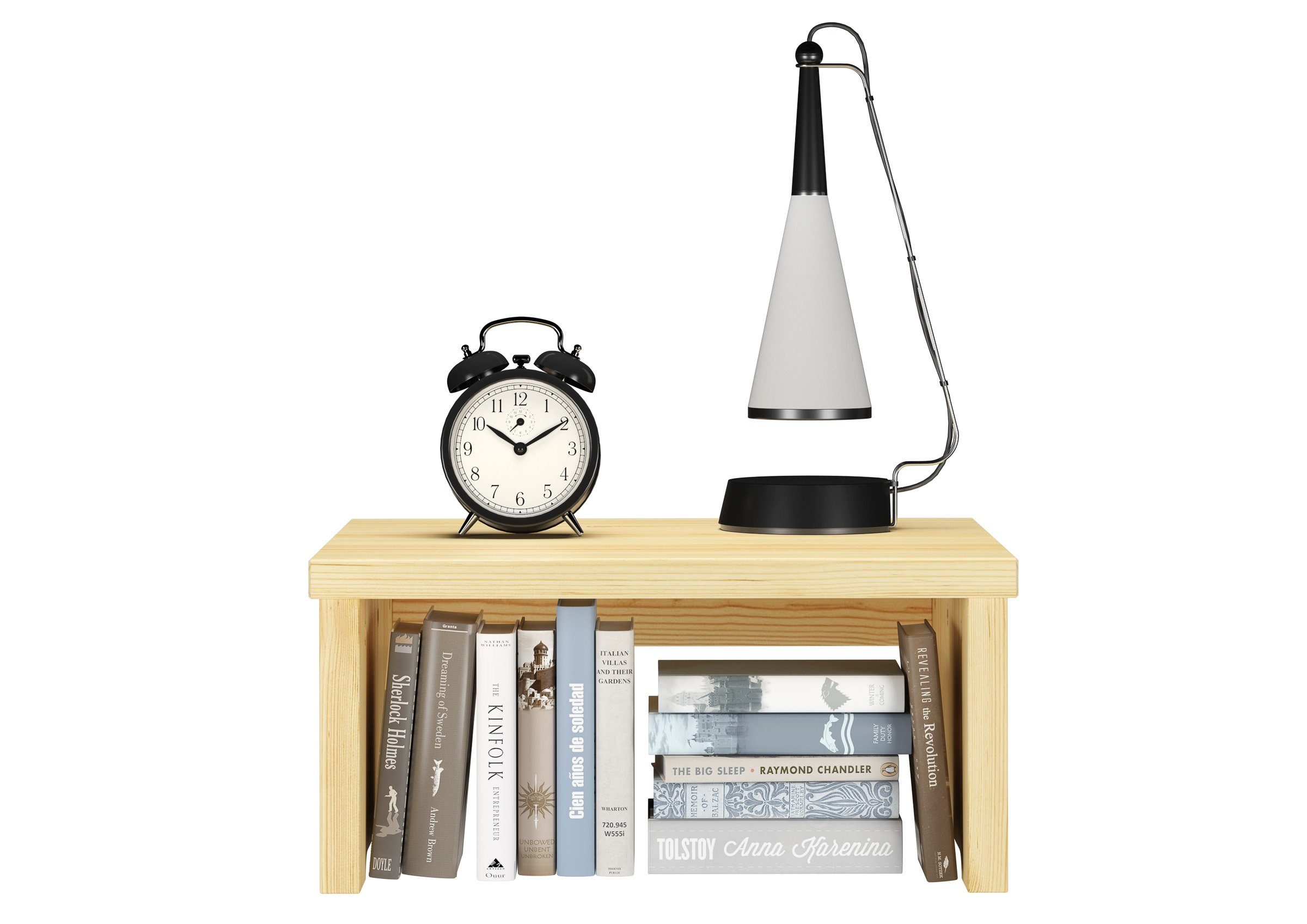 ERST-HOLZ Nachtkommode Stabile Bettkommode ohne Schublade Kiefer Massiv Natur, 90.20-K15 - Nachttisch Kiefer farblos lackiert-ohne Schublade